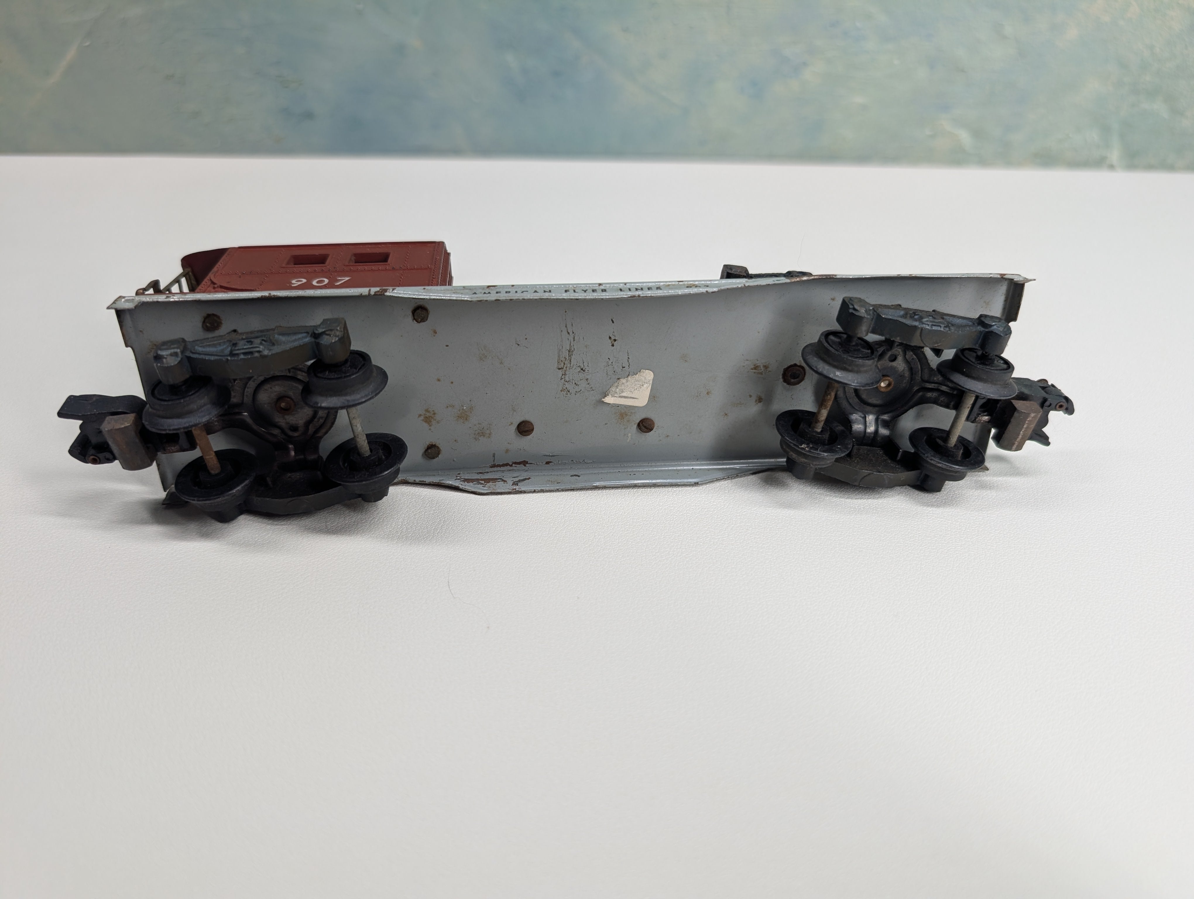 USED American Flyer S Scale Boom Car, Work Caboose #907