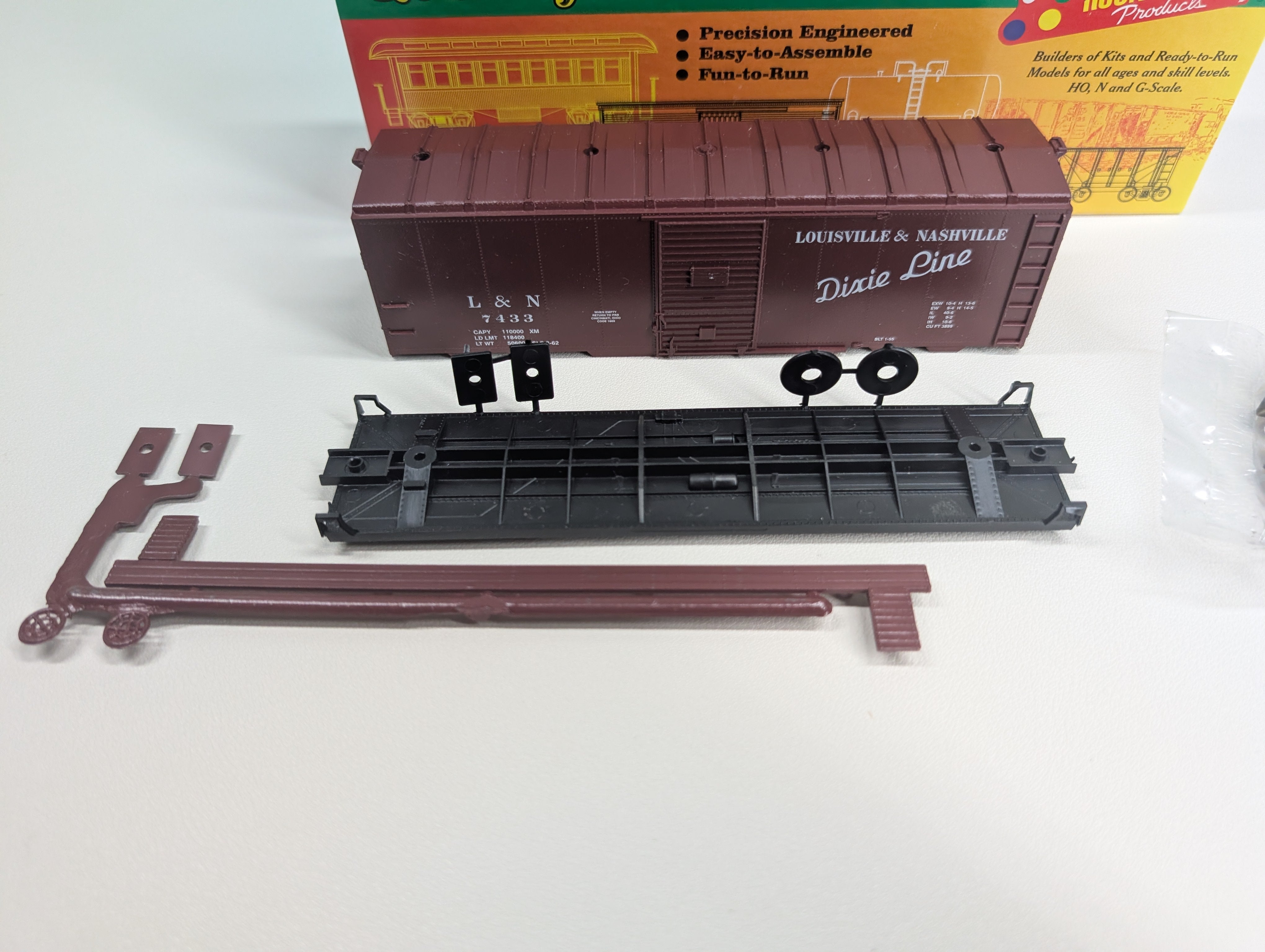 USED Roundhouse HO Scale 40' Box Car Louisville & Nashville L&N #7433 KIT