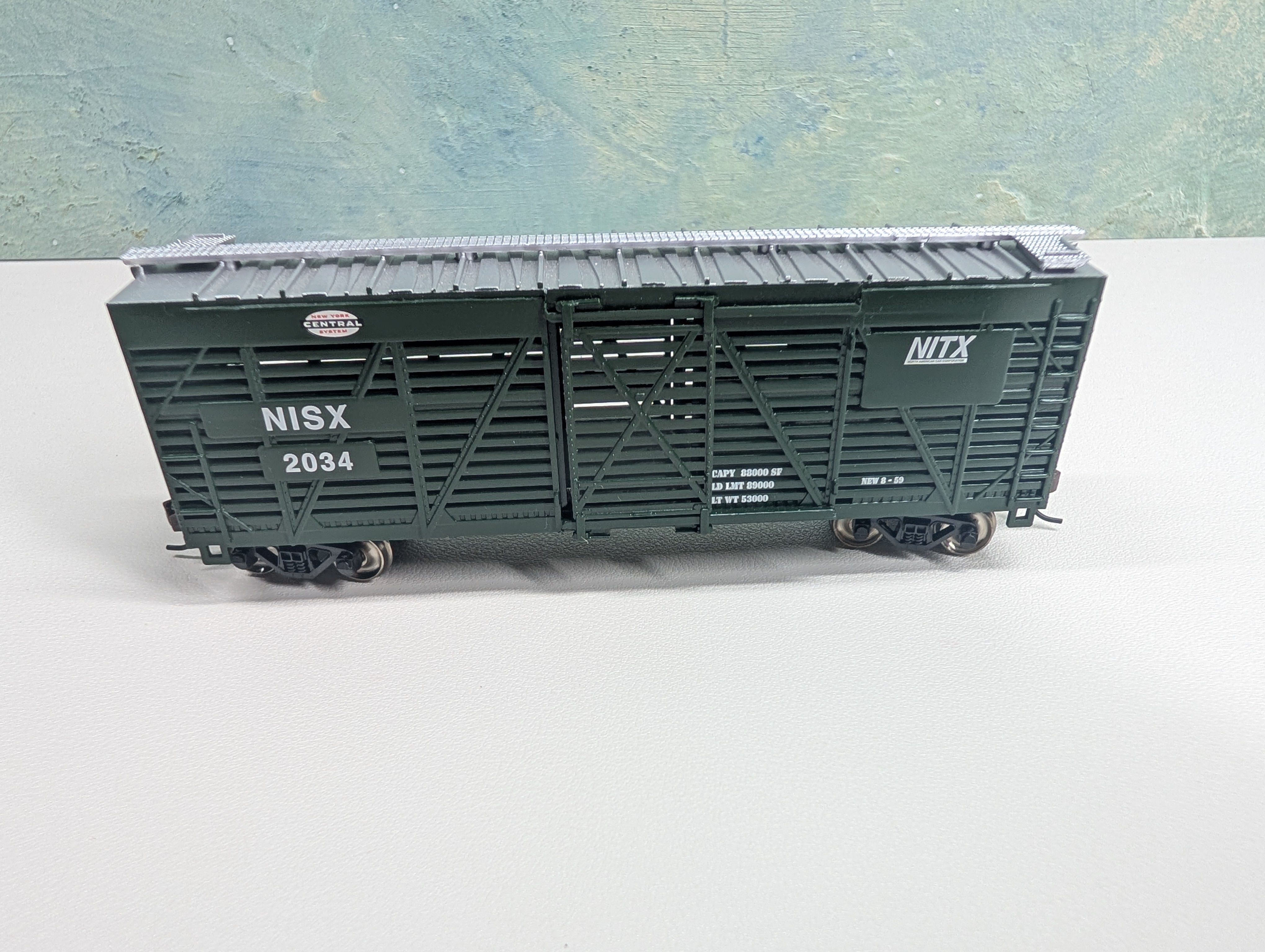 USED Bachmann 18520 HO Scale 40' Cattle Stock Car New York Central NISX #2034