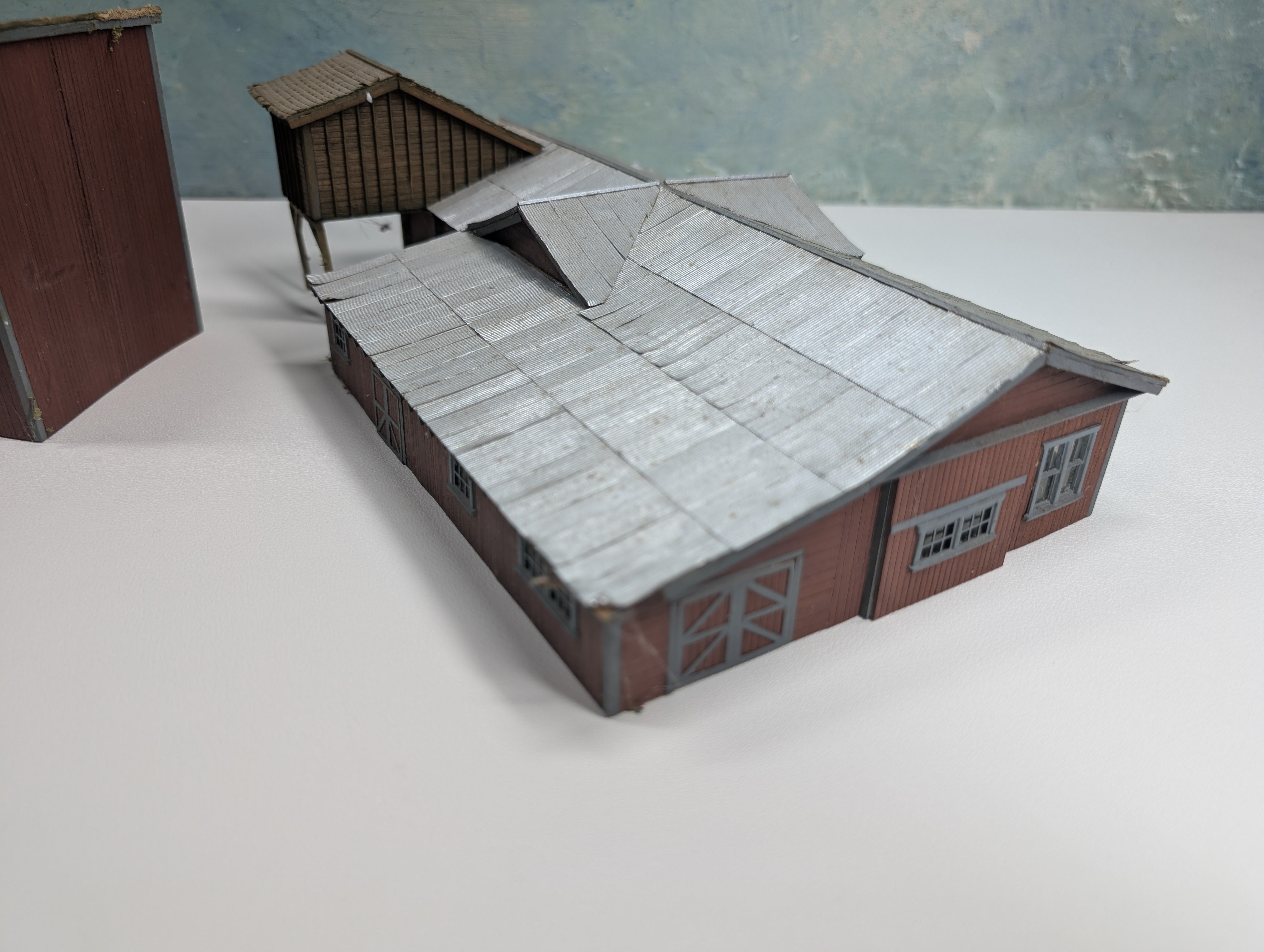 USED HO Scale Lot of Scratch Built Buildings, Barn, Tower, Scratch Built Structures