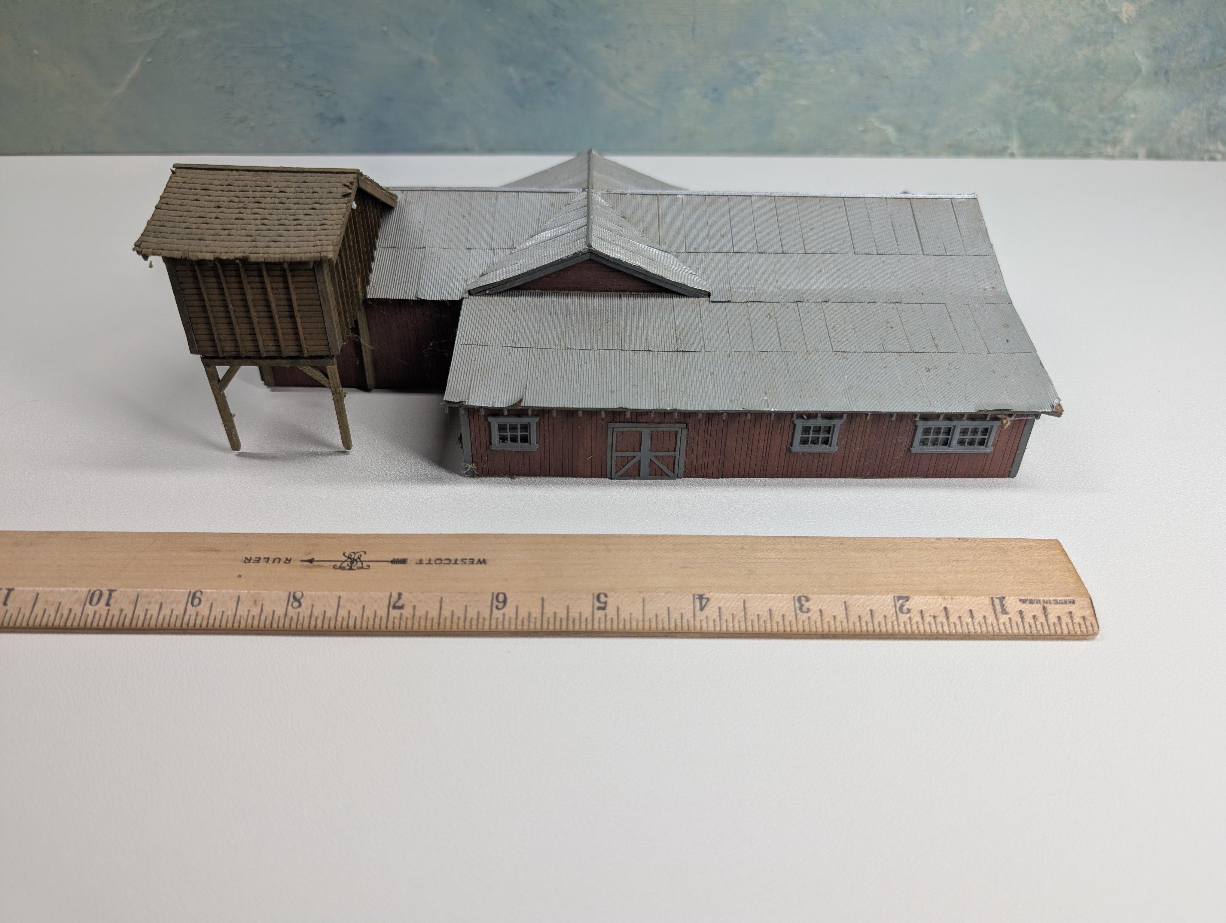 USED HO Scale Lot of Scratch Built Buildings, Barn, Tower, Scratch Built Structures