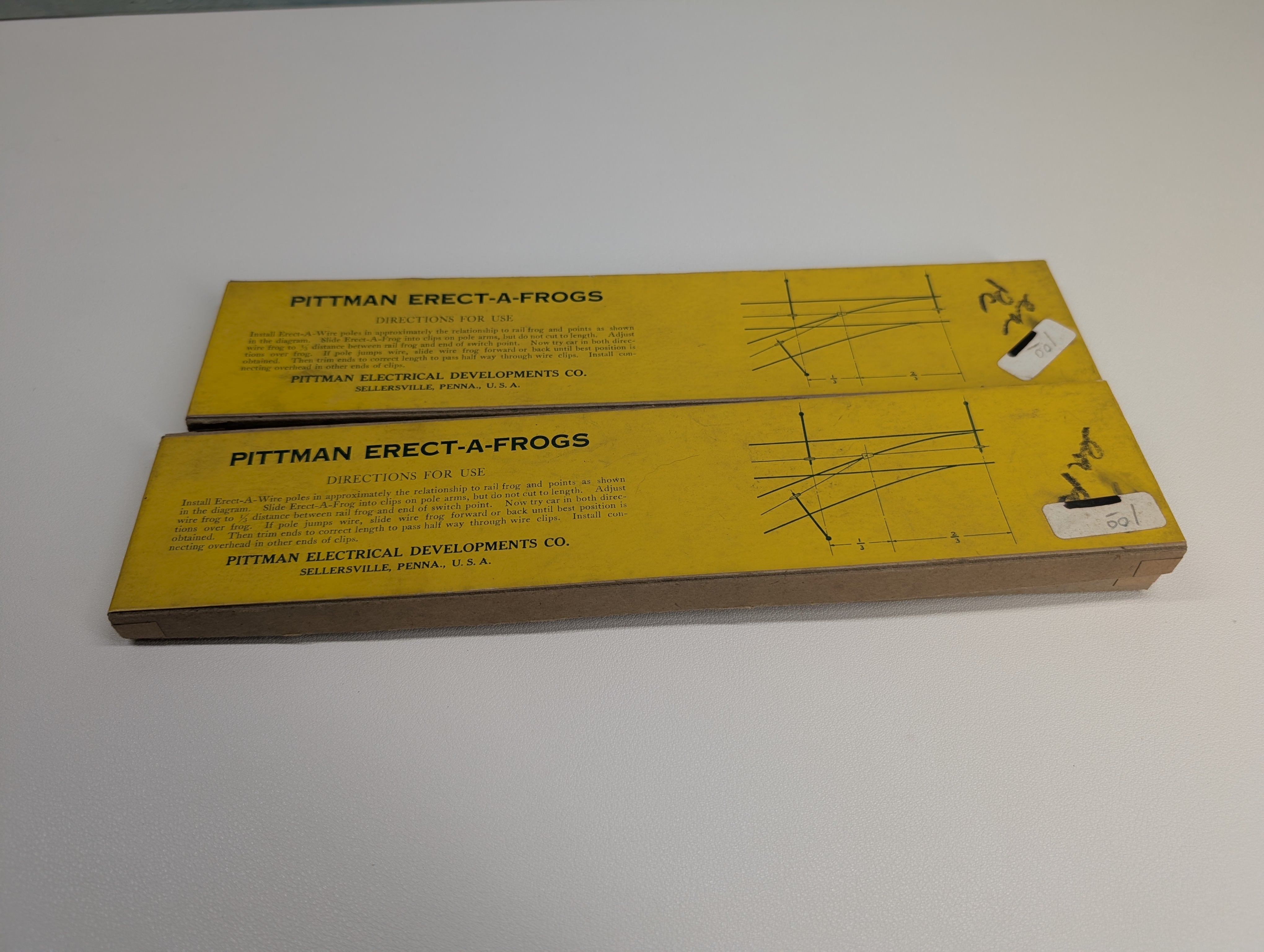 USED Pittman Electrical Developments HO Scale Brass Erect-A-Frogs (2 boxes, 4 pcs)