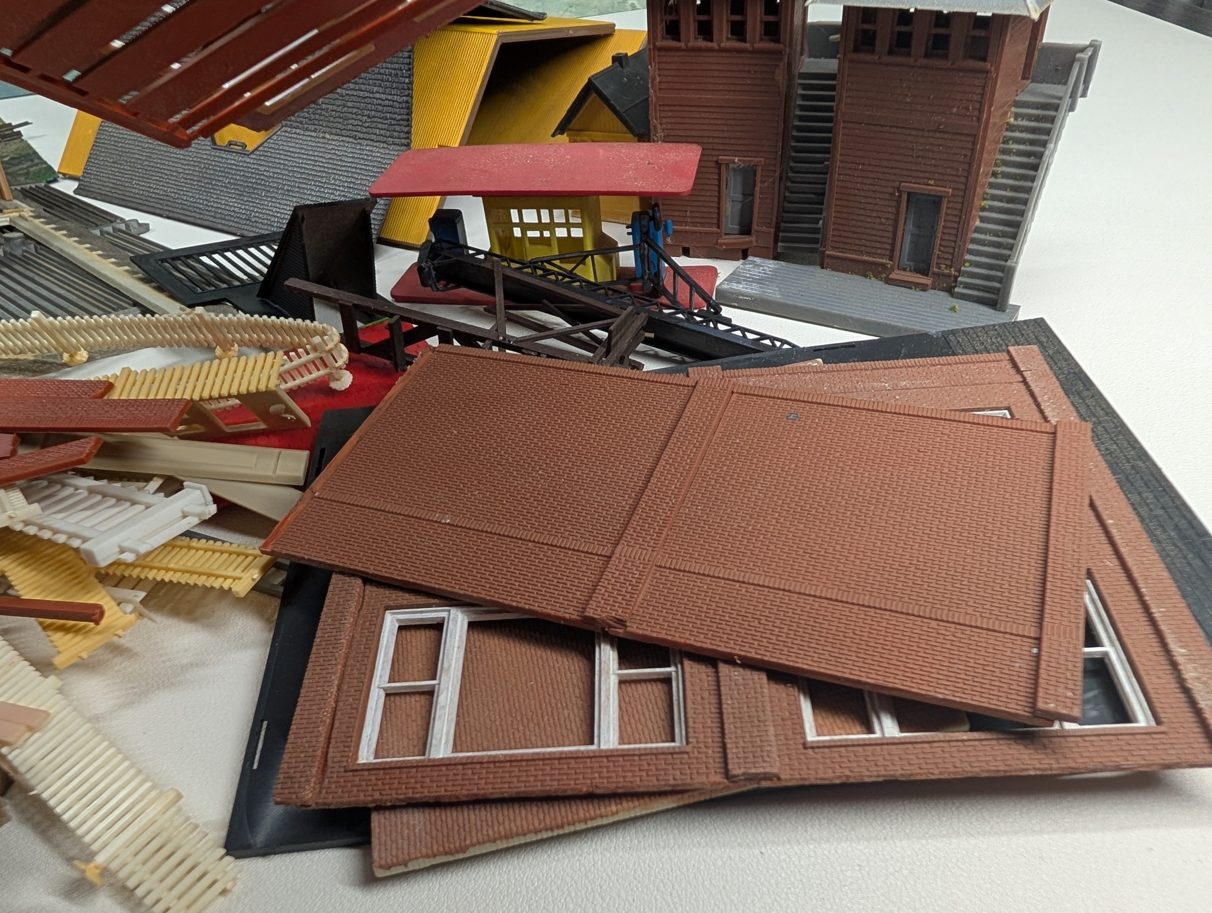 USED HO Scale Lot of Various Building Parts / Pieces, Scratch Building Parts