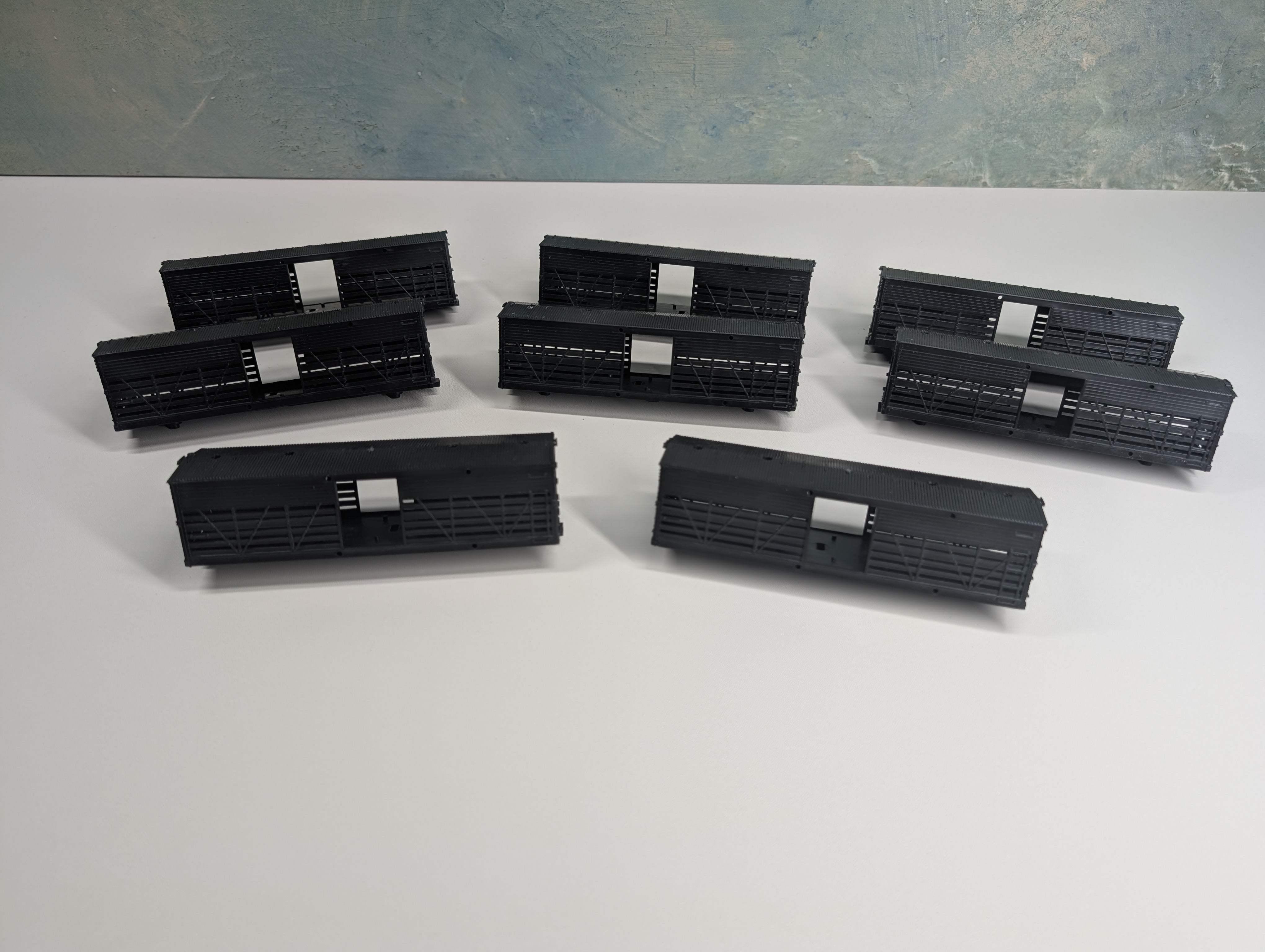 USED HO Scale 37' Stock Car Shells (8 pcs)