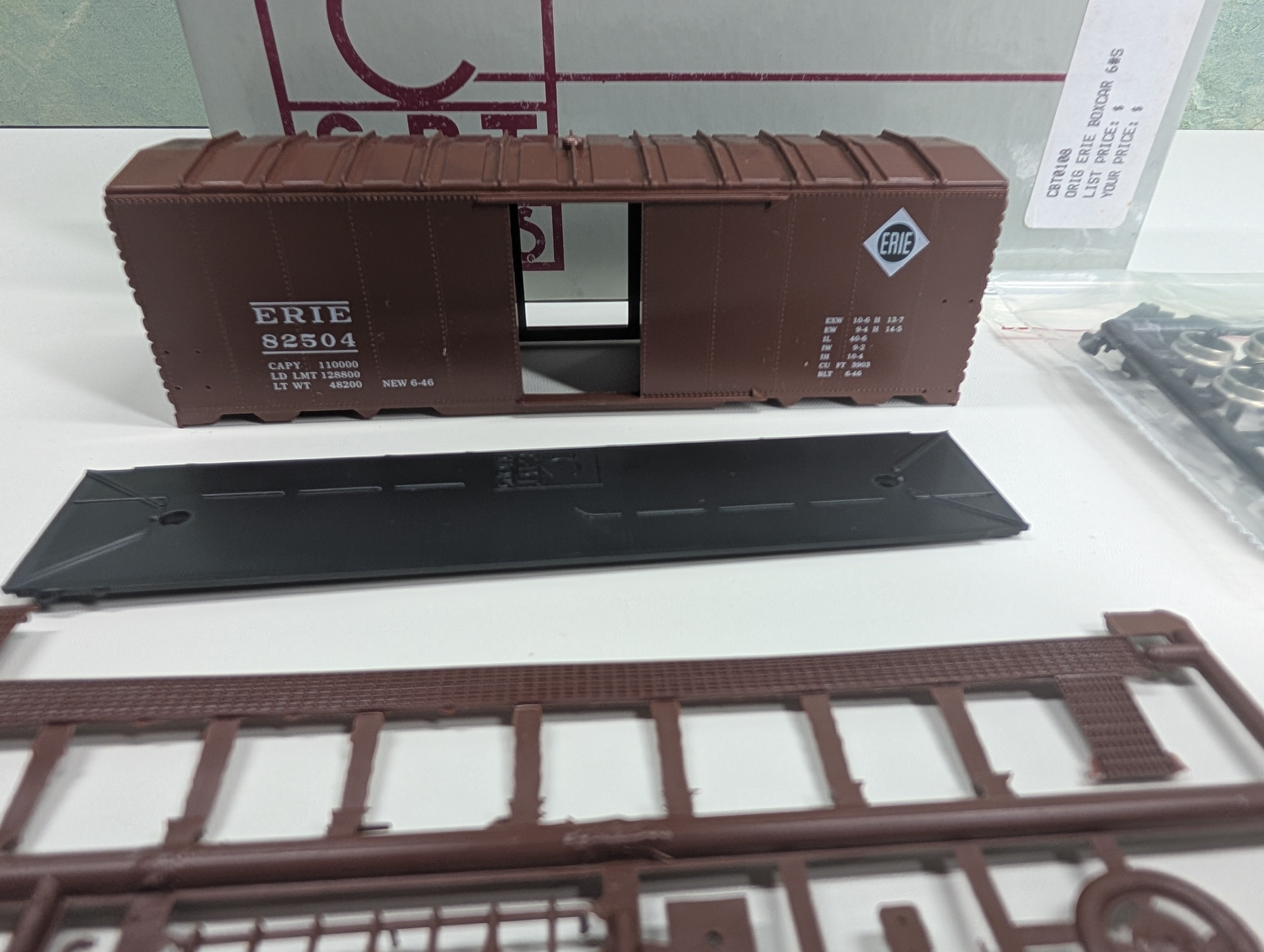 USED C&BT SHOPS HO Scale 1944 AAR 40' Box Car Erie #82504 KIT