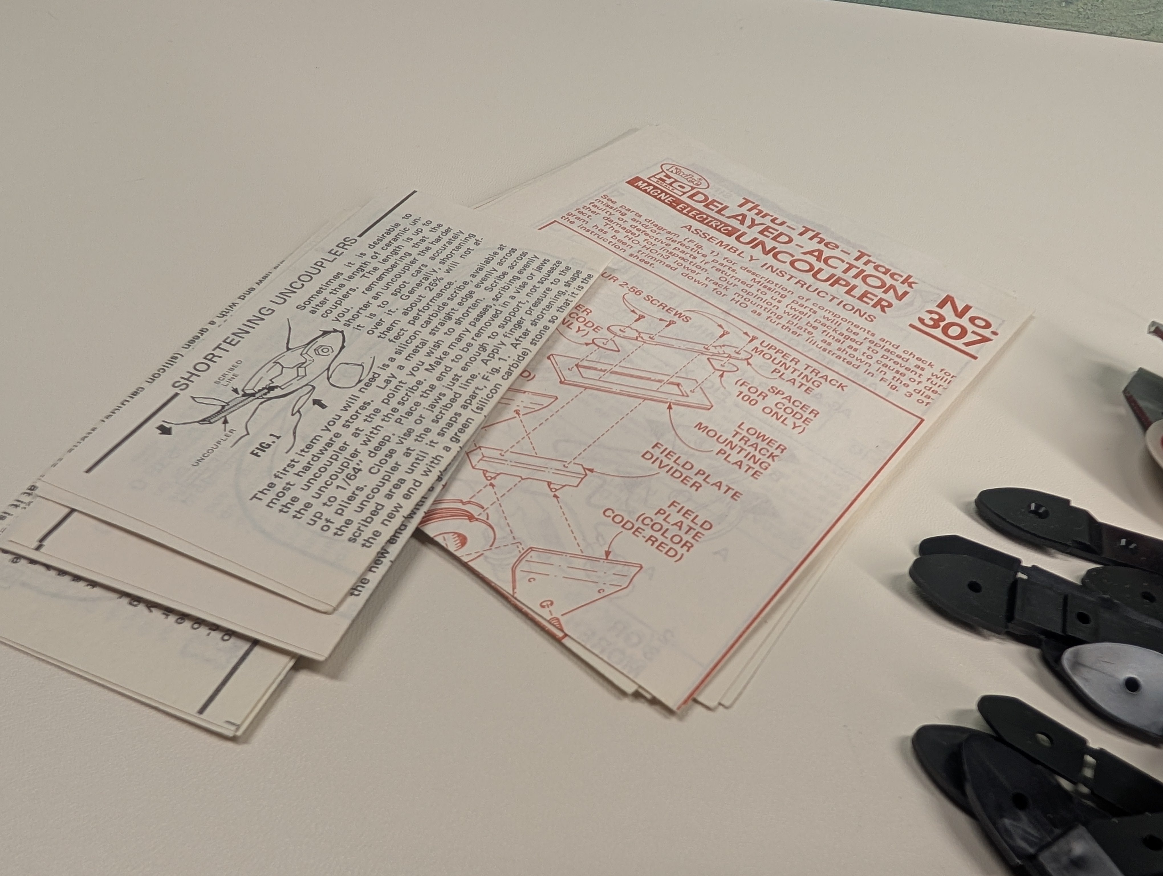 USED Kadee HO Scale Parts for #307 Discontinued Delayed-Action Uncoupler