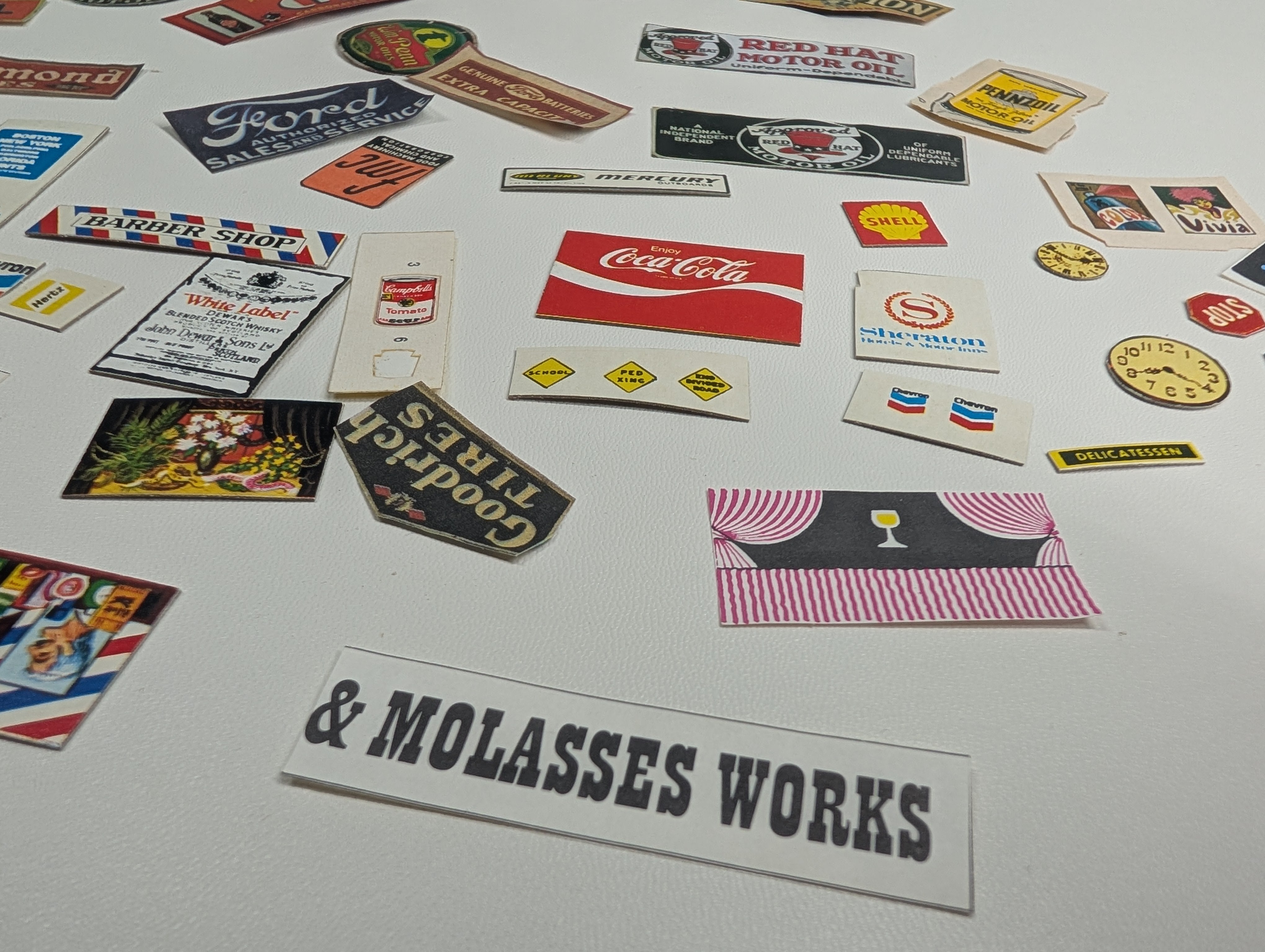 USED HO Scale Billboard Style Decals & Cardboard Cutouts for Layout Signs & Buildings