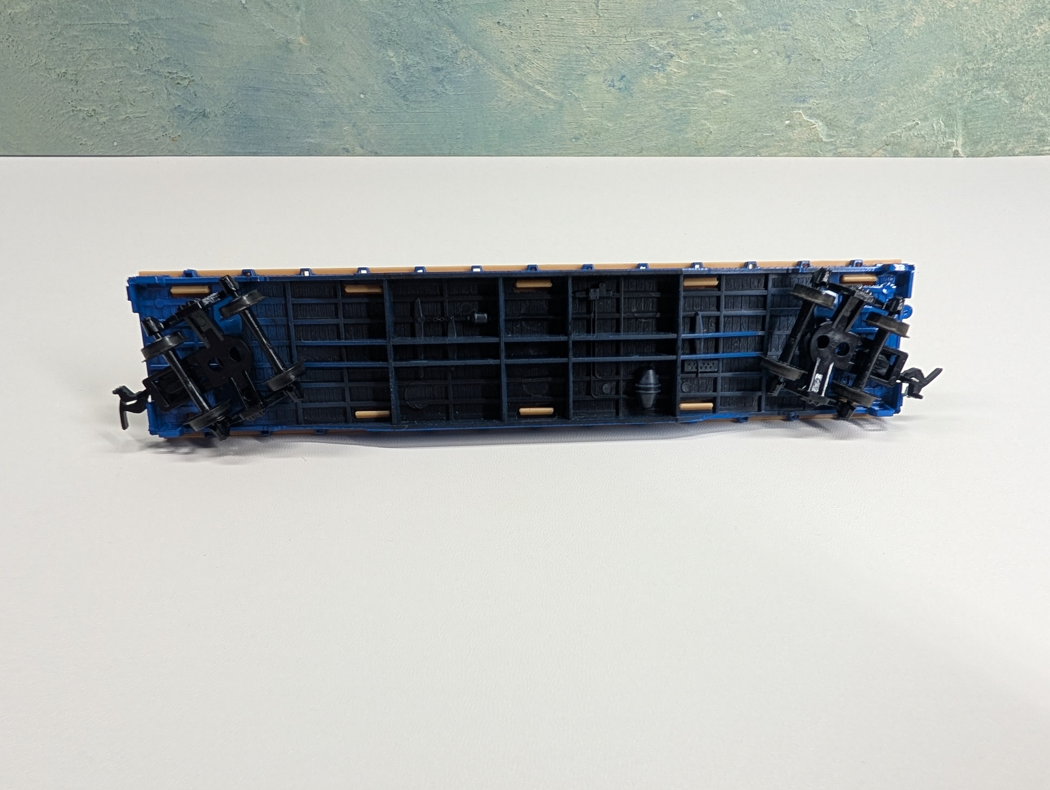 USED Tyco HO Scale 50' Flat Car Western Union w/ Coil Load