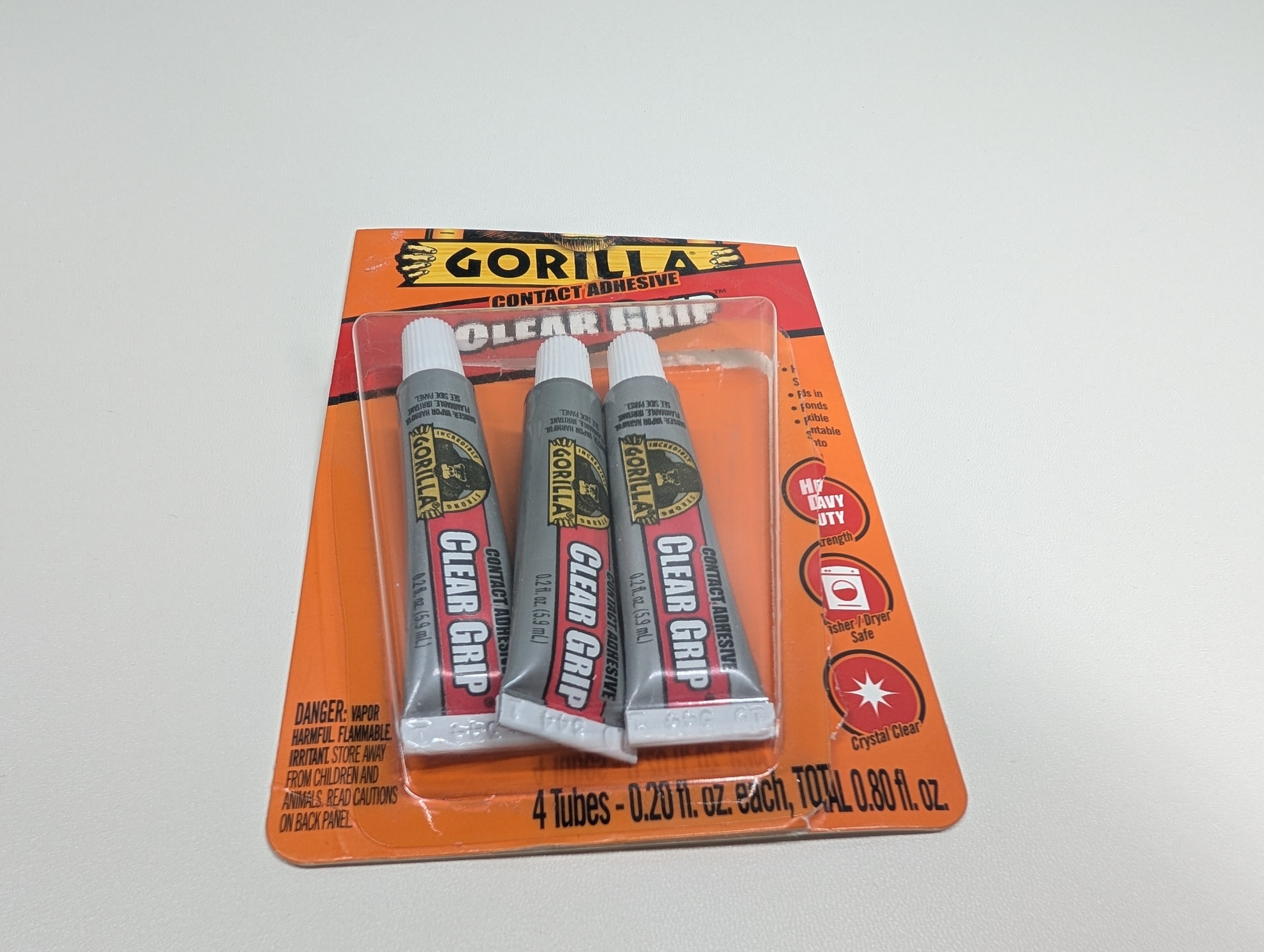 Gorilla Glue Contact Adhesive Clear Grip Glue 0.20oz Each (3 pcs)