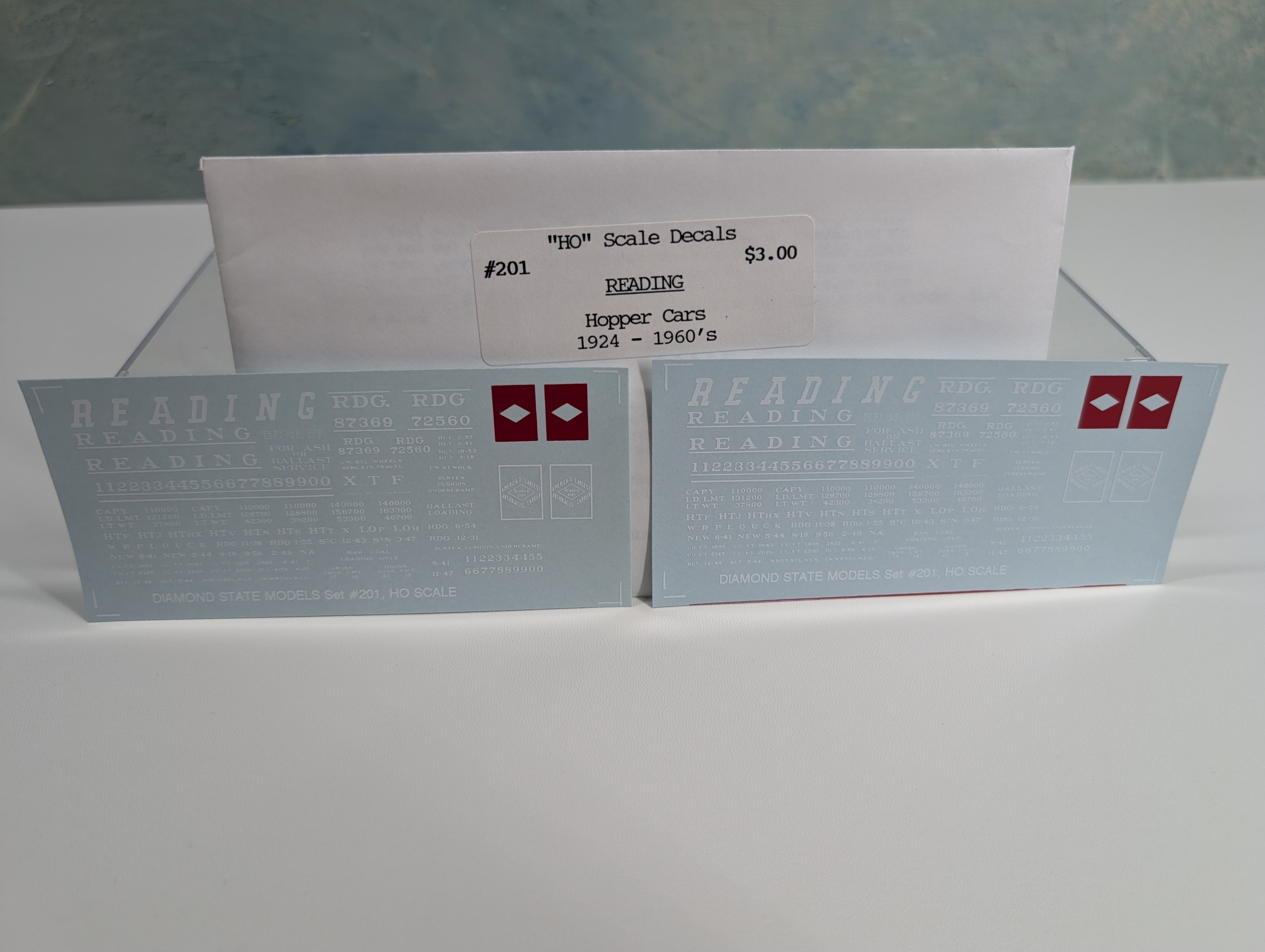 John Hall Decals 201 HO Scale Reading Hopper Decals 1924-60s