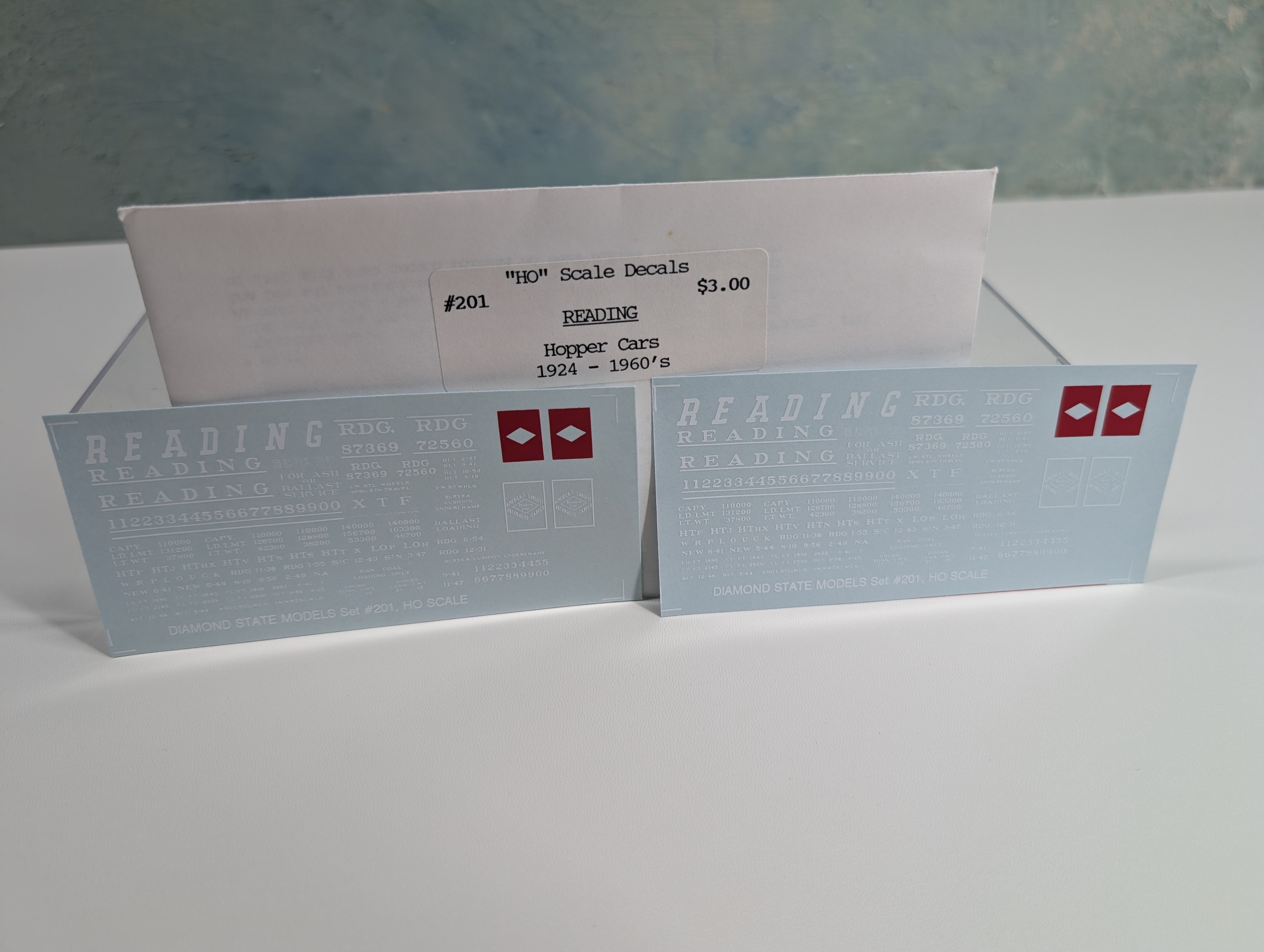 John Hall Decals 201 HO Scale Reading Hopper Decals 1924-60s