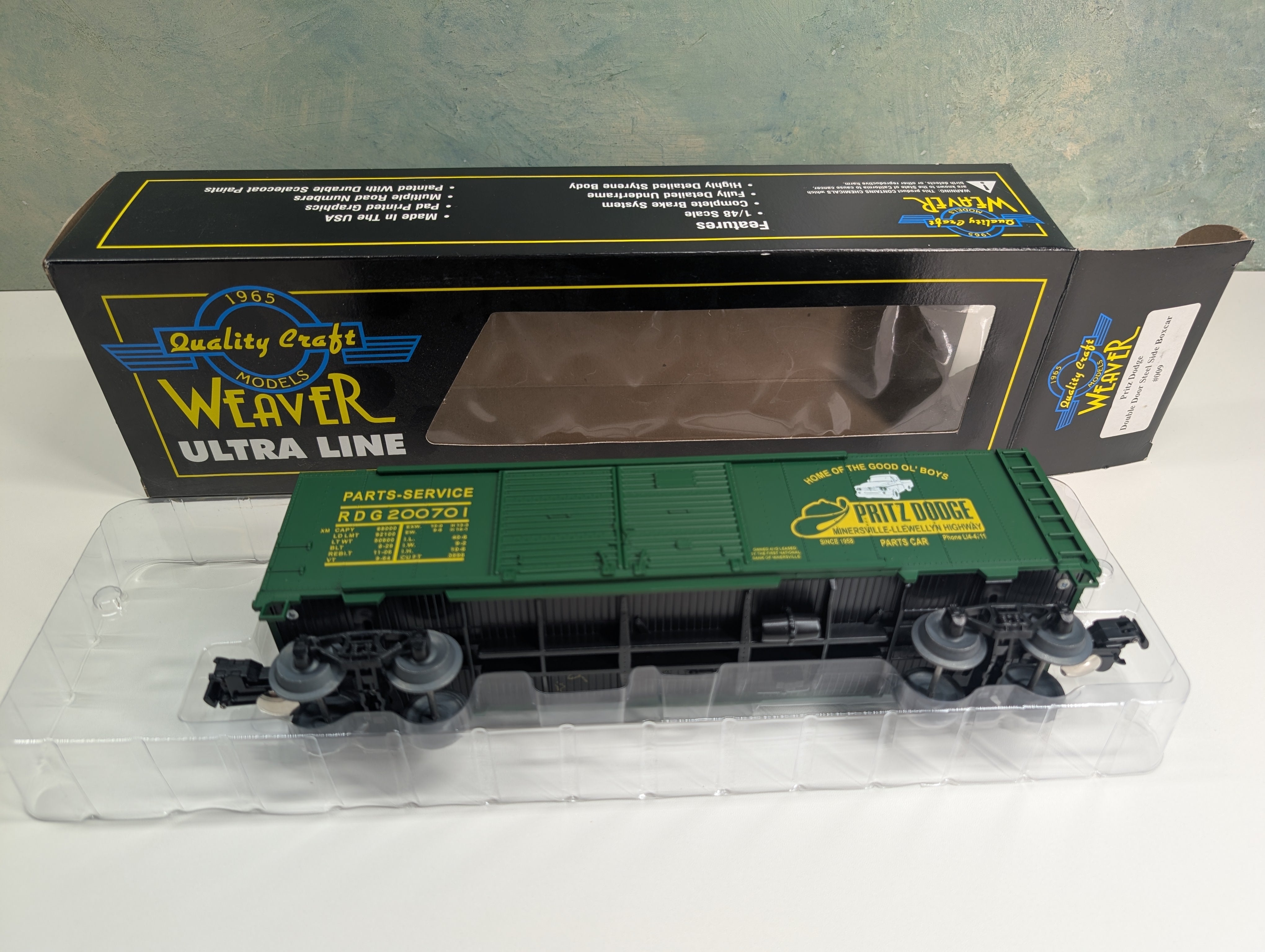 USED Weaver O DD Steel Side Box Car Pritz Dodge RDG #200701 Minersville-Llewellyn Highway