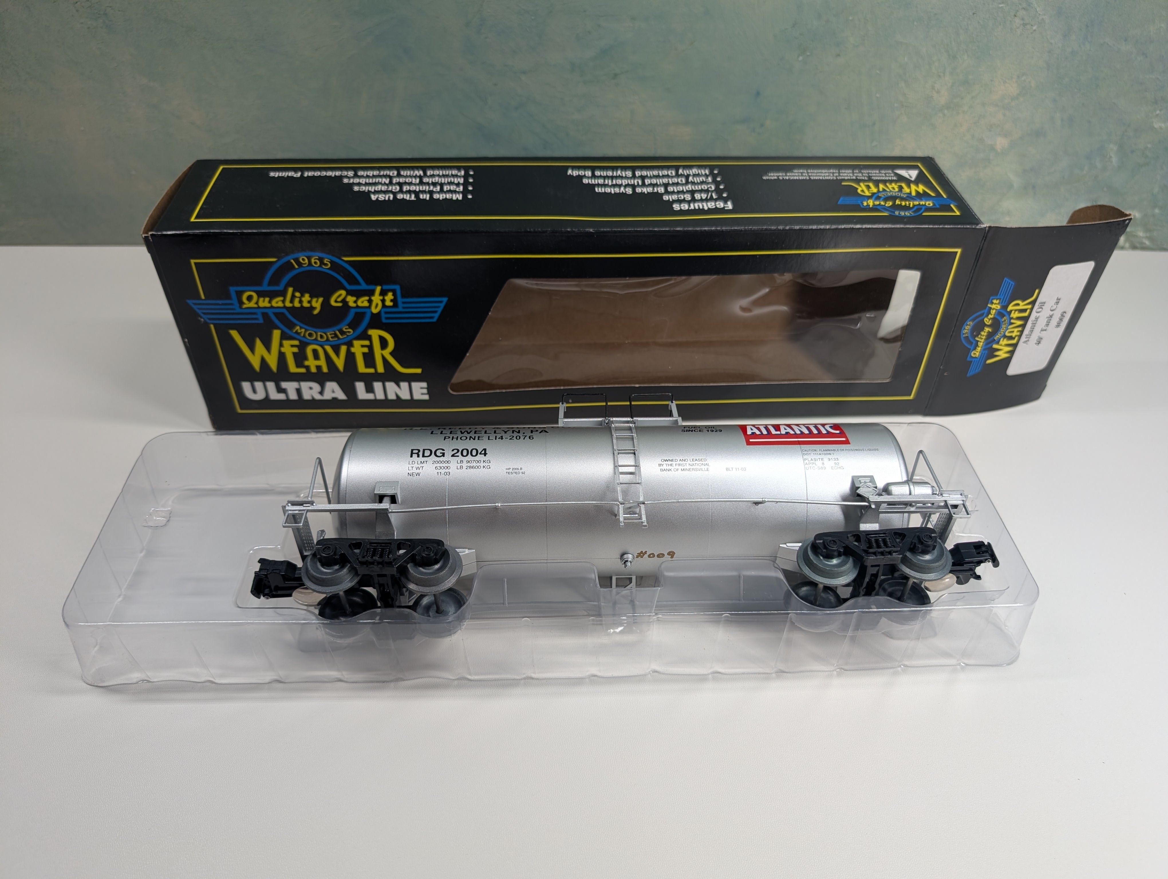 USED Weaver O 40' Tank Car Atlantic Oil RDG #2004 RE Reedy & Sons