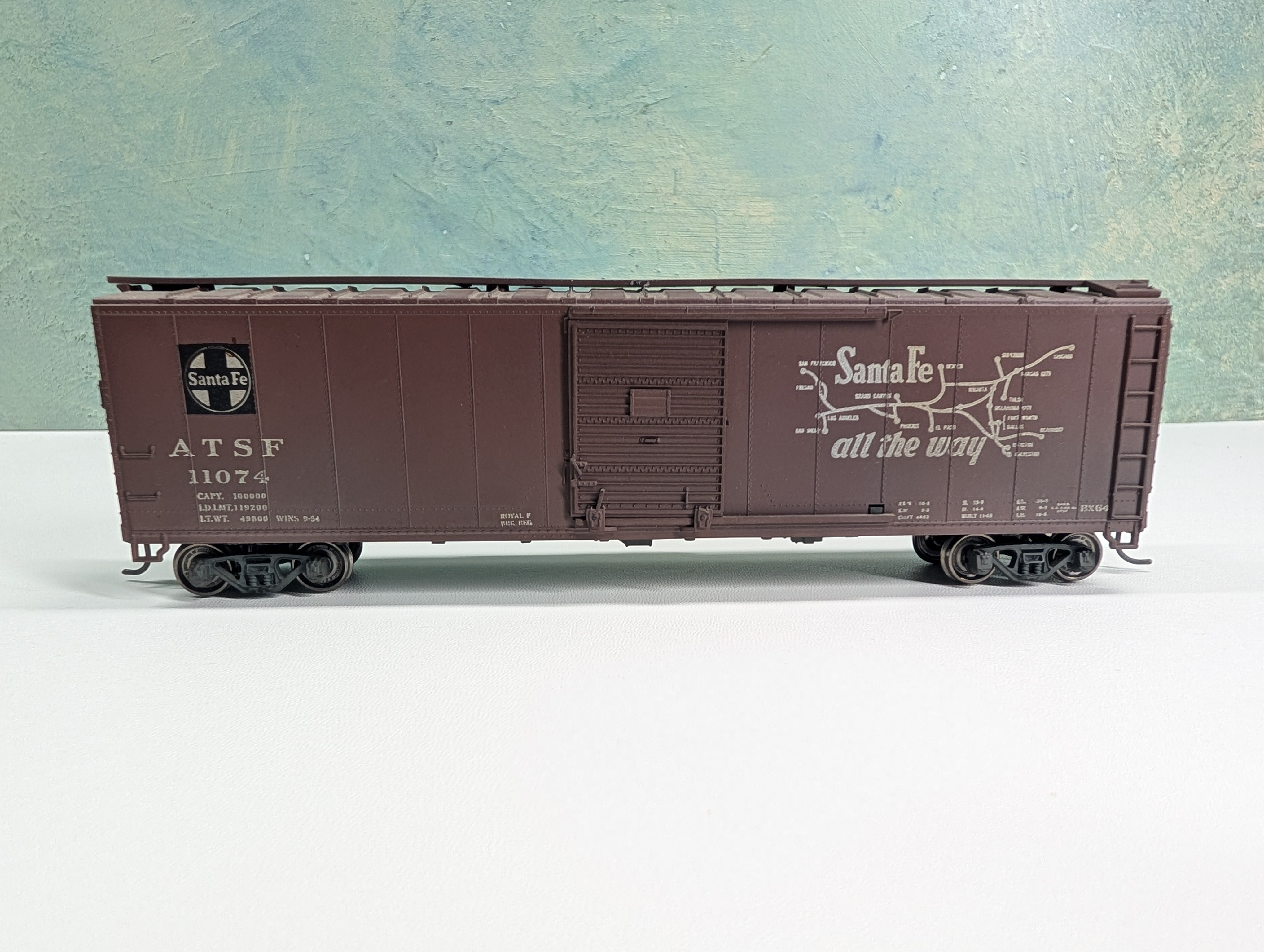 USED Athearn HO Scale 50' SD Box Car Santa Fe ATSF #11074 Custom Weathered
