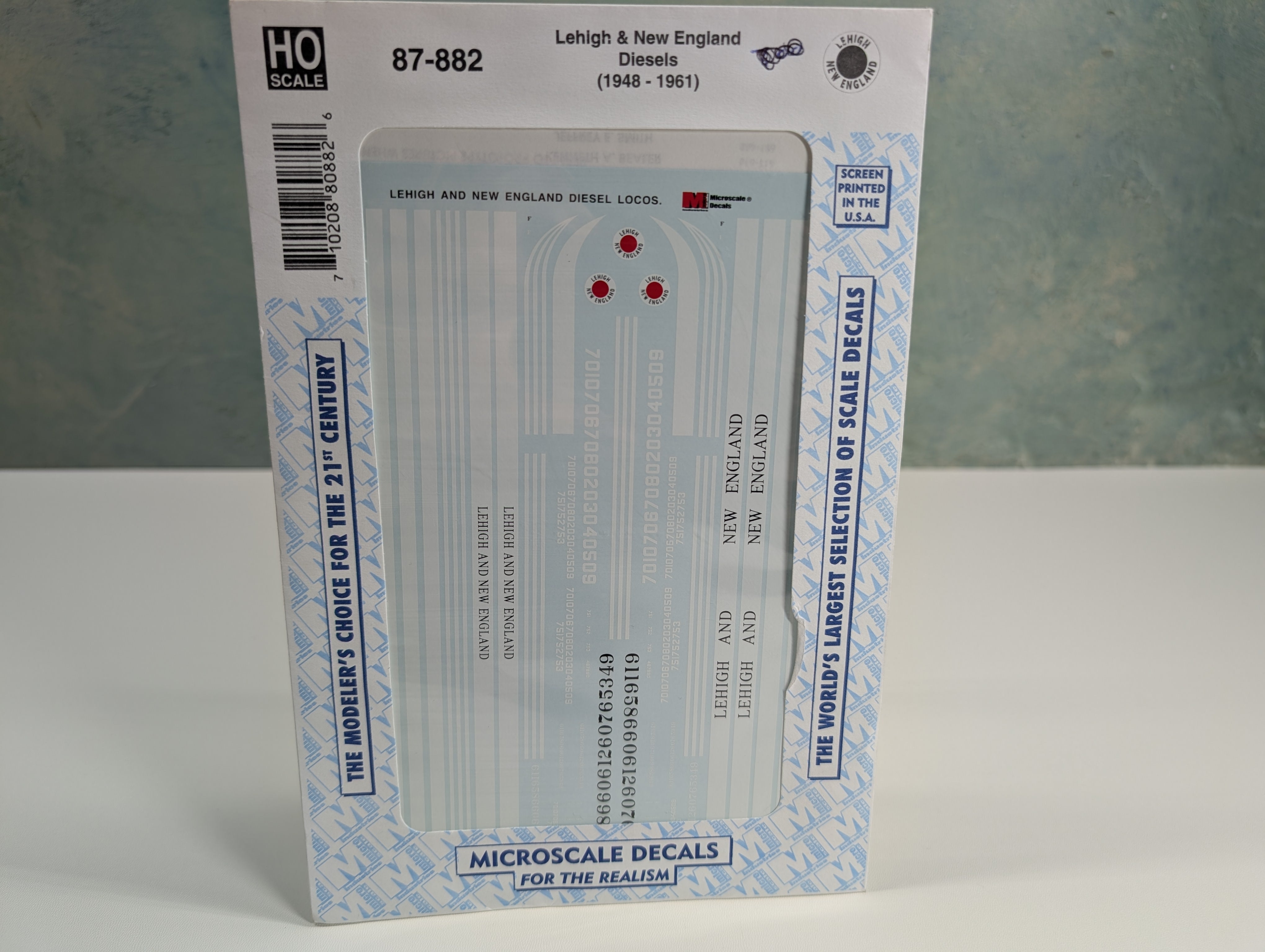 MICROSCALE 87-882 HO Scale Lehigh & New England Diesels (1948-61) Decals