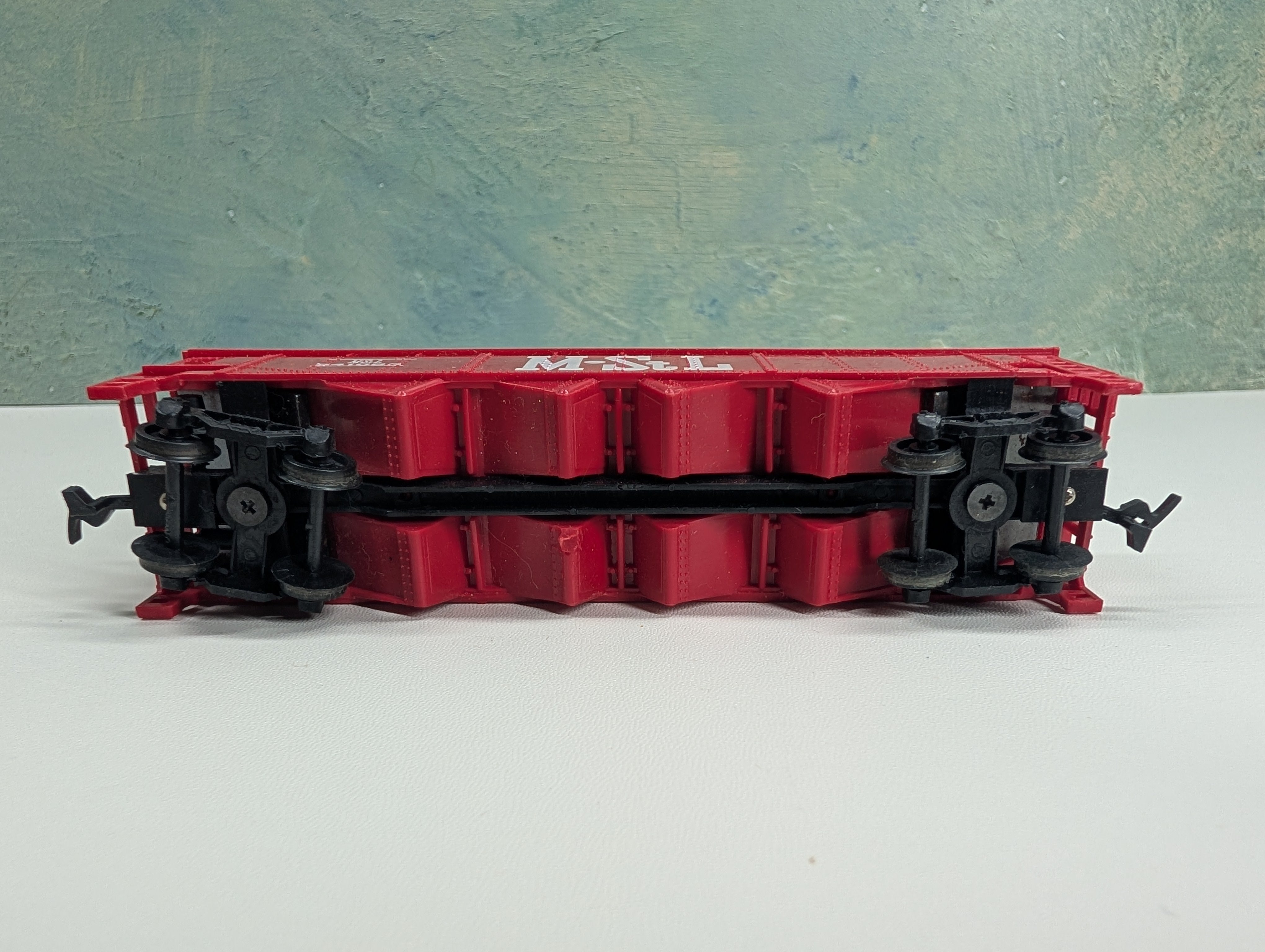 USED Bachmann HO Scale Quad Hopper Minneapolis & St Louis MStL #541085 w/ Coal Load & Gearboxes