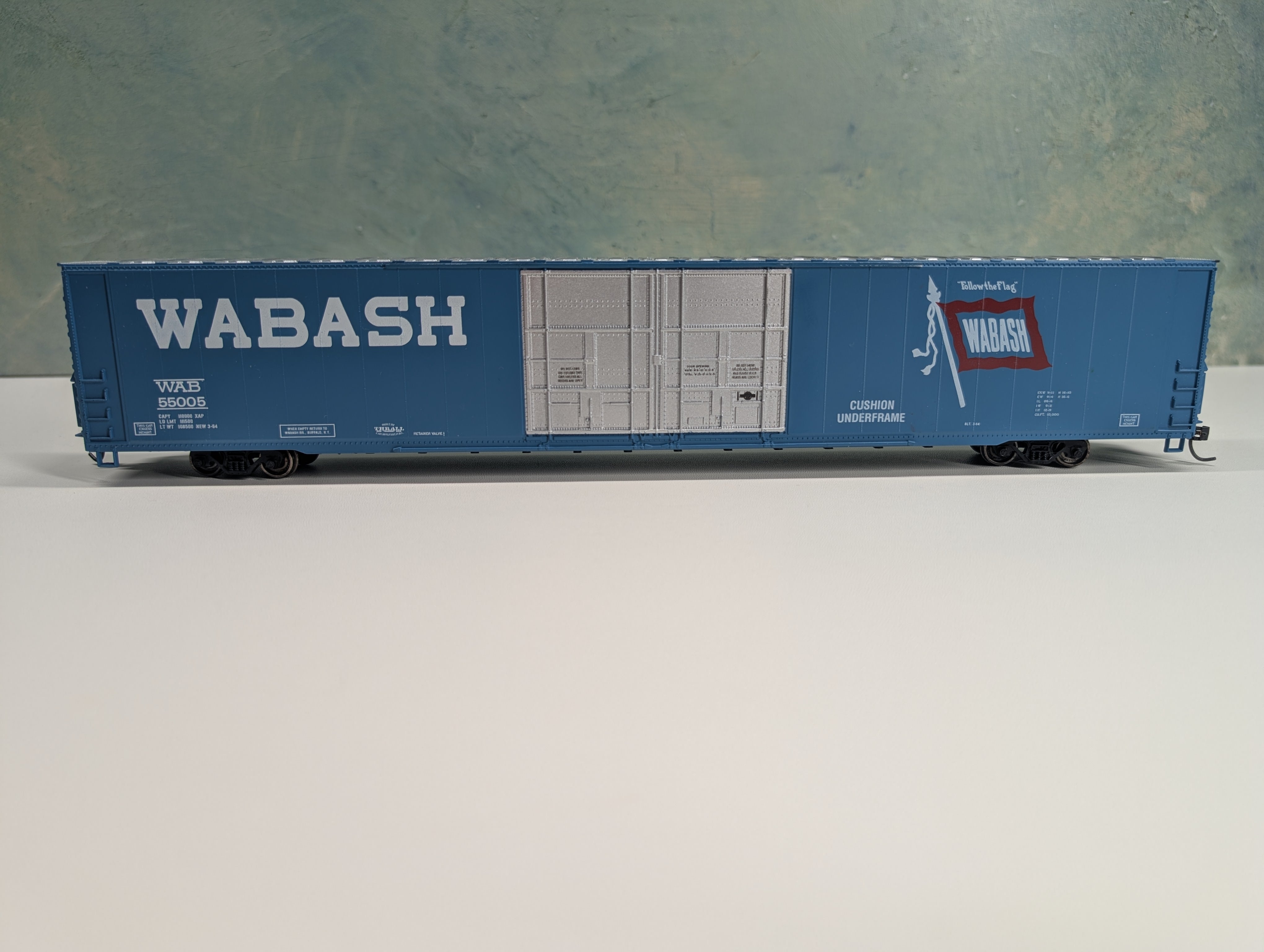 USED Athearn HO Scale 86' HI-Cube Box Car Wabash WAB #55005