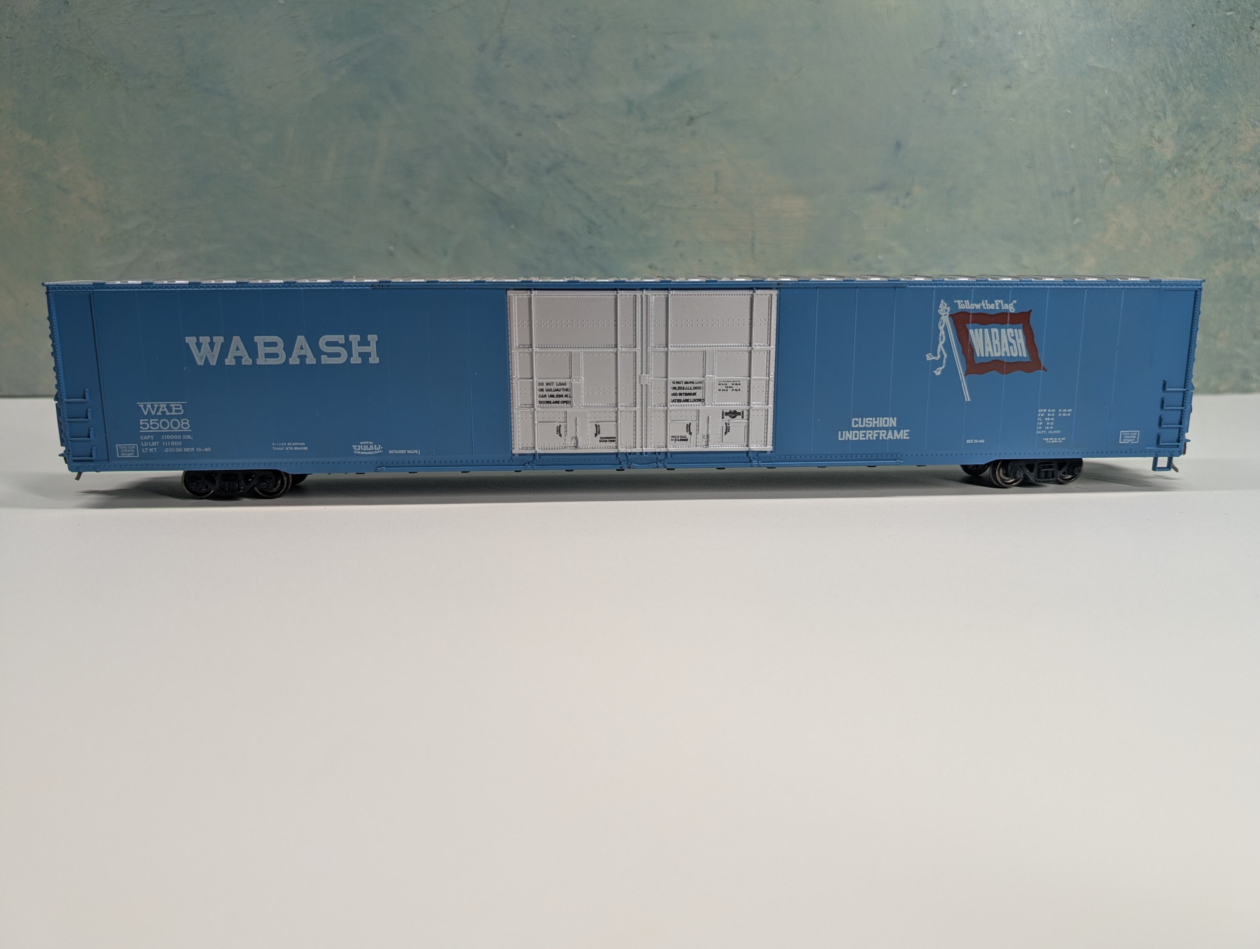 USED Athearn HO Scale 86' HI-Cube Box Car Wabash WAB #55008