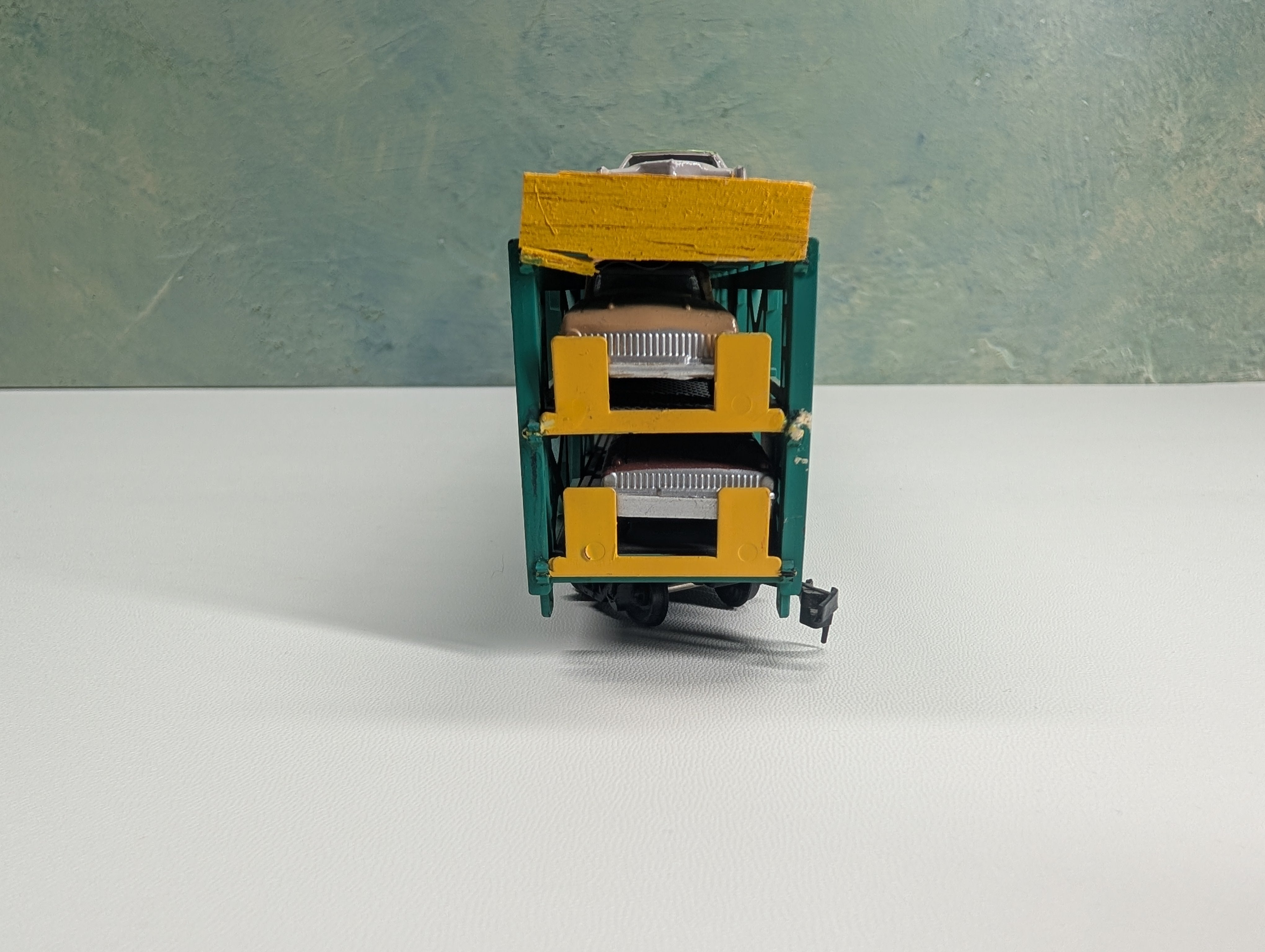 USED Bachmann HO Scale Auto Carrier w/ 13 Vehicles Penn Central ETTX #905354