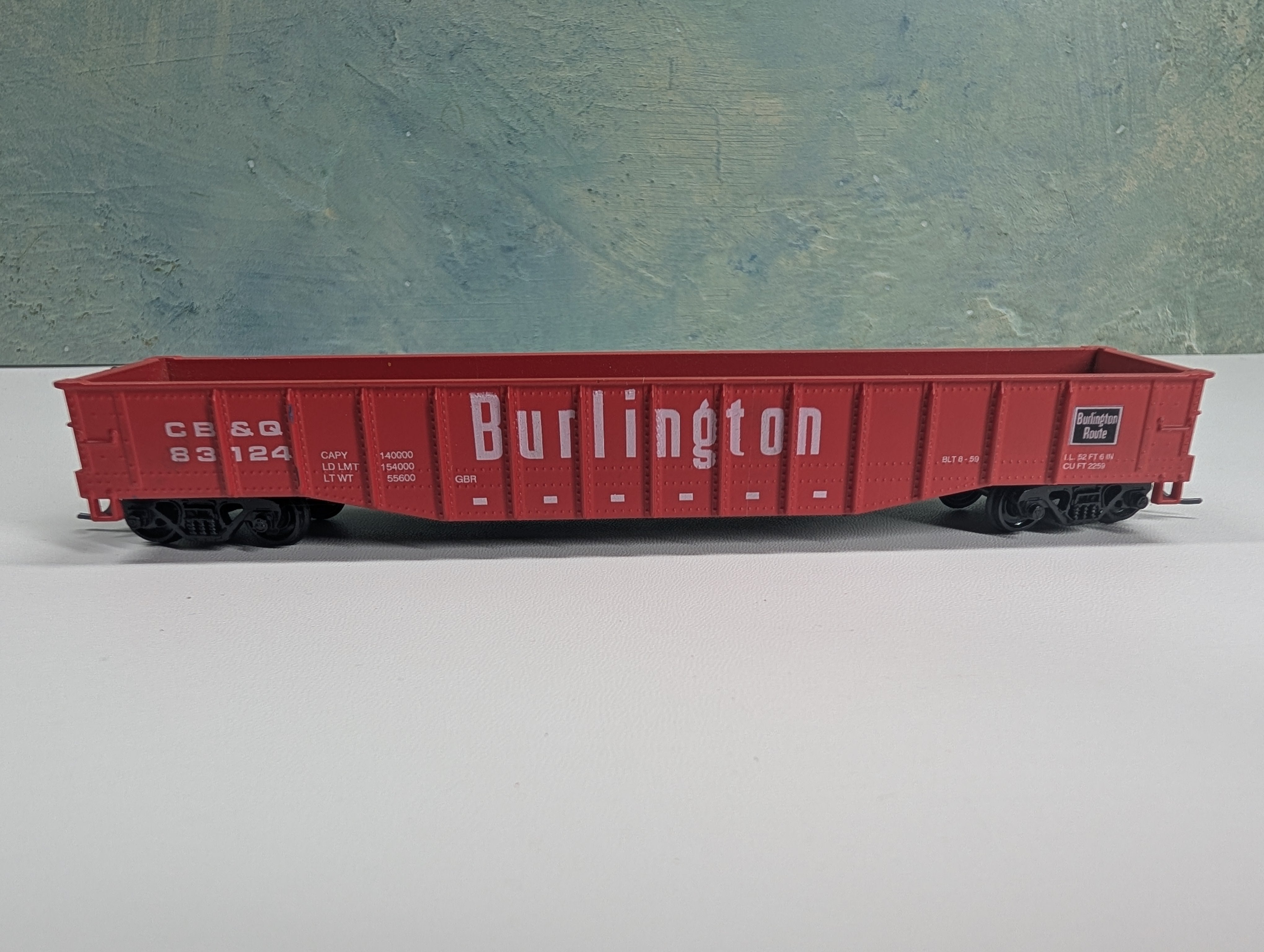 USED Athearn HO Scale Gondola Burlington CB&Q #83124
