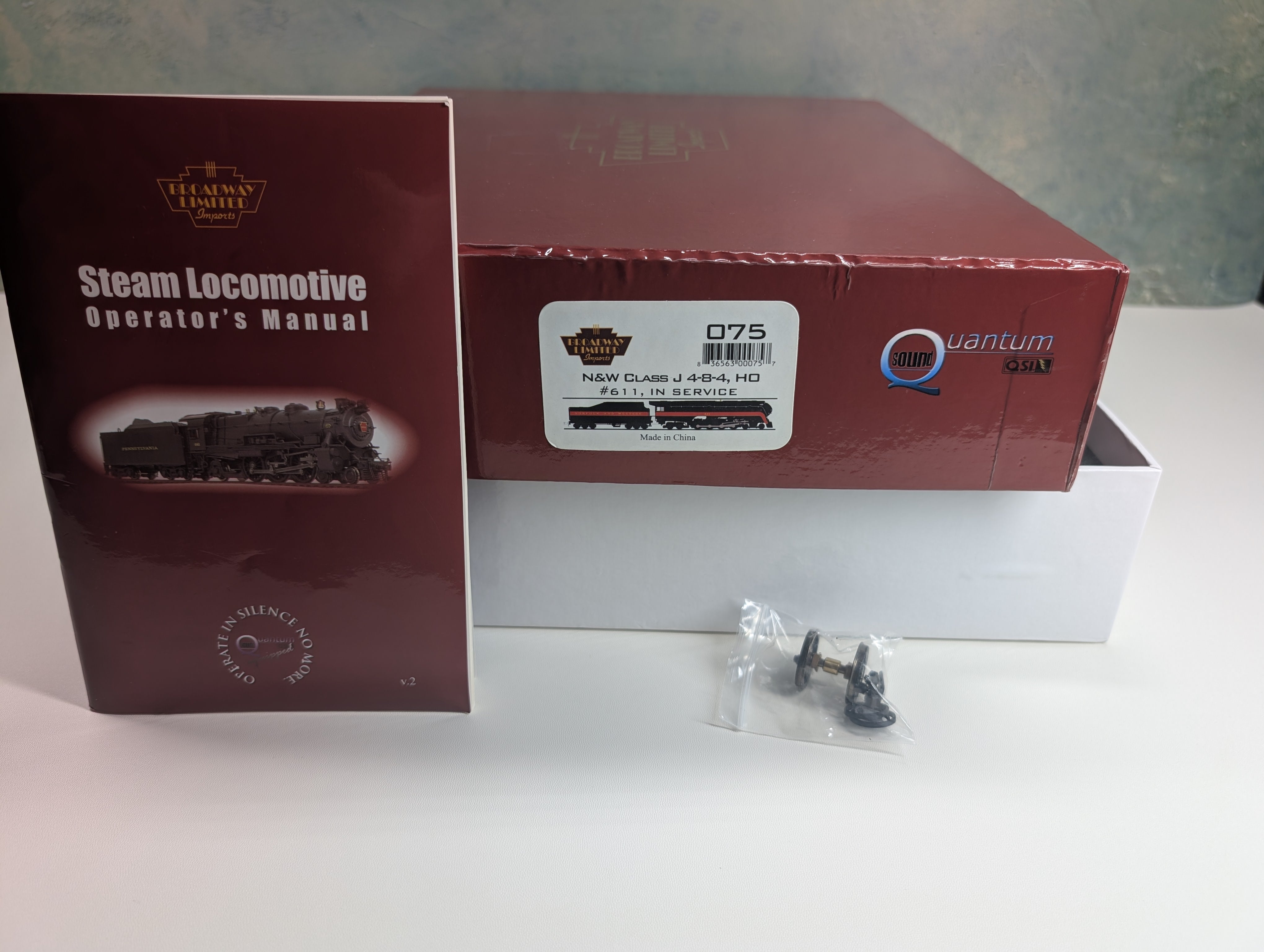 USED Broadway Limited #075 HO Scale Empty Box and Manual for N&W Class J 4-8-4 Steam Locomotive #611