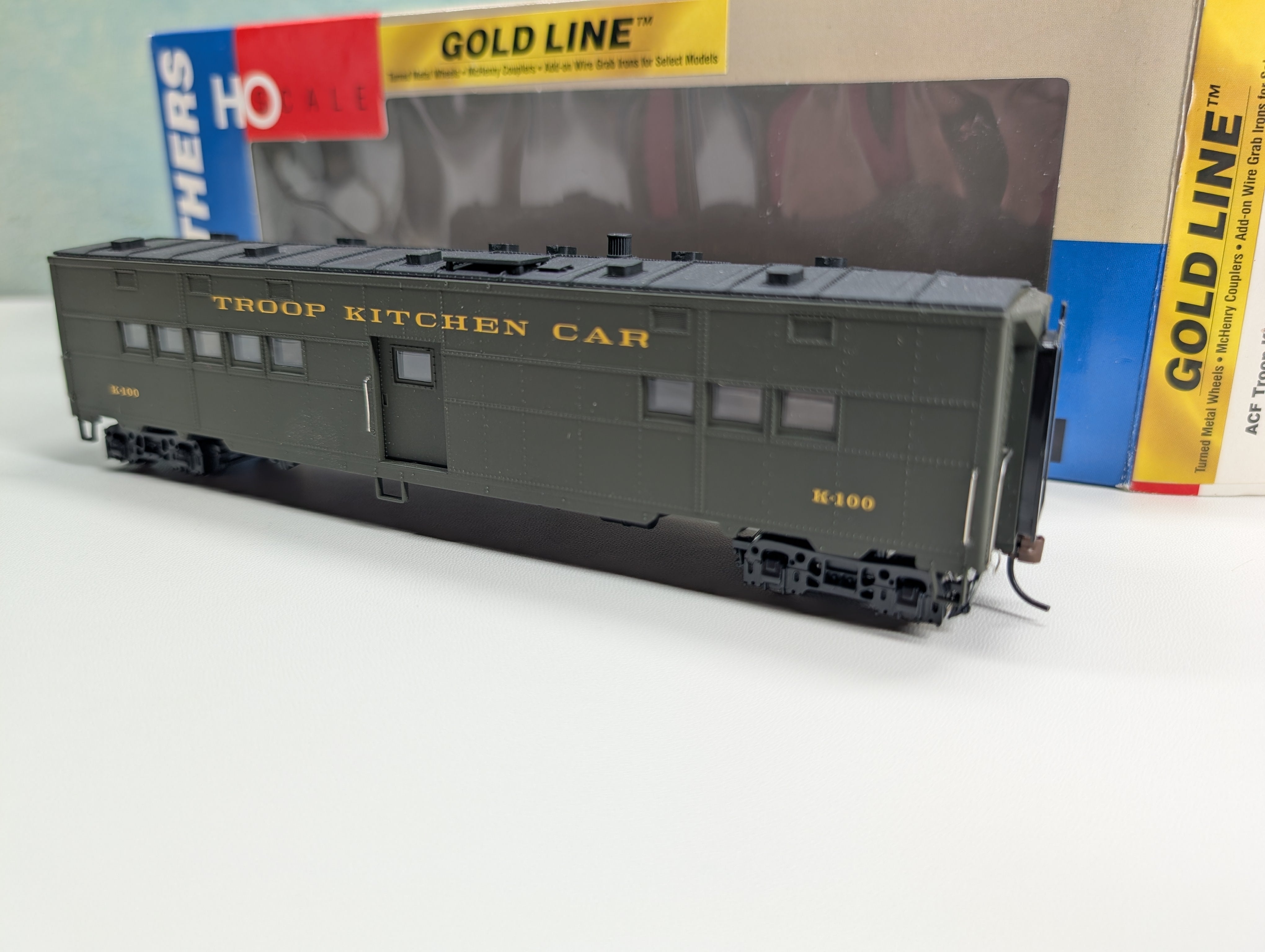 USED Walthers 932-4181 HO Scale ACF Troop Kitchen Car #K-100