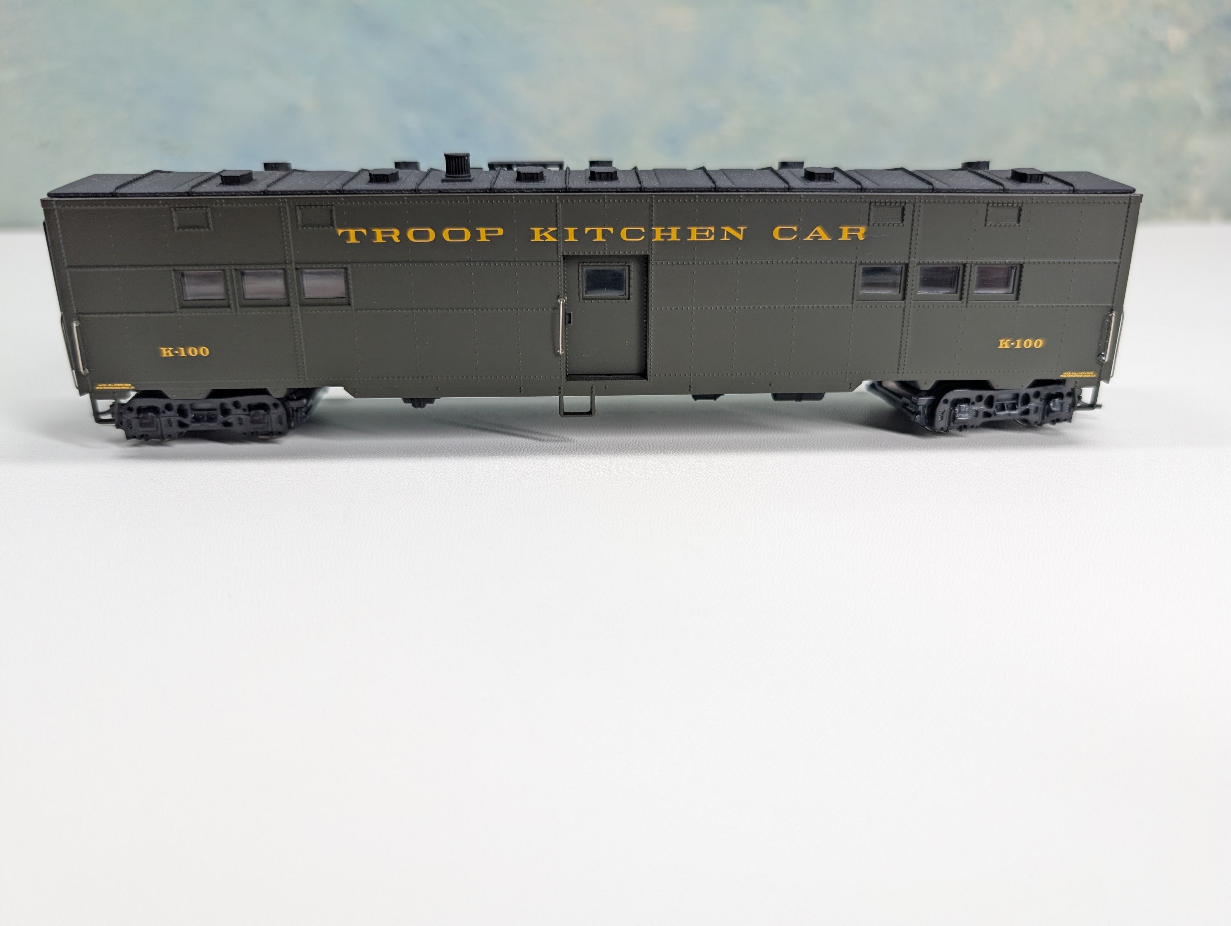 USED Walthers 932-4181 HO Scale ACF Troop Kitchen Car #K-100