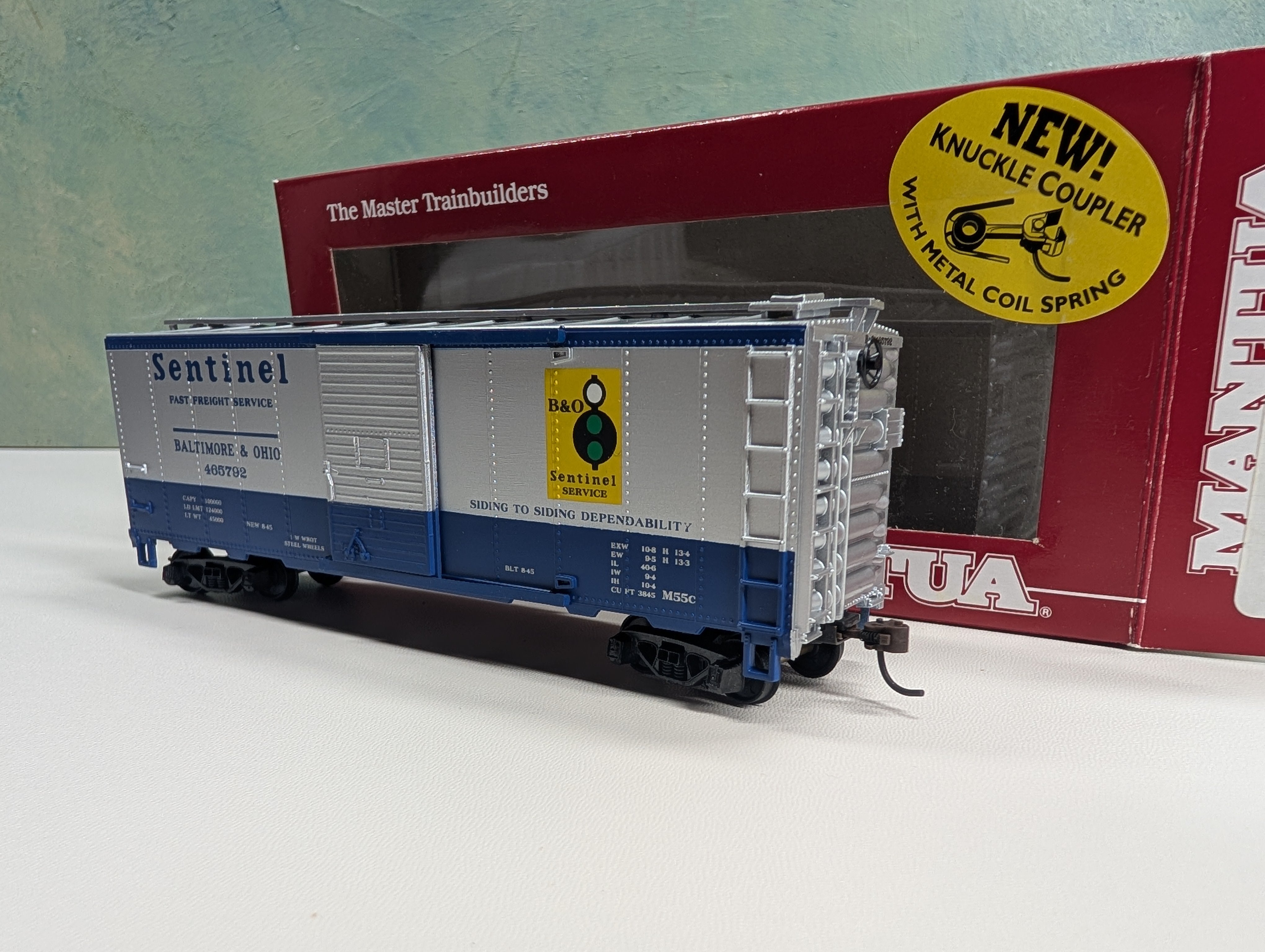 USED Mantua 734-585 HO Scale Steel Box Car Baltimore and Ohio B&O #465792