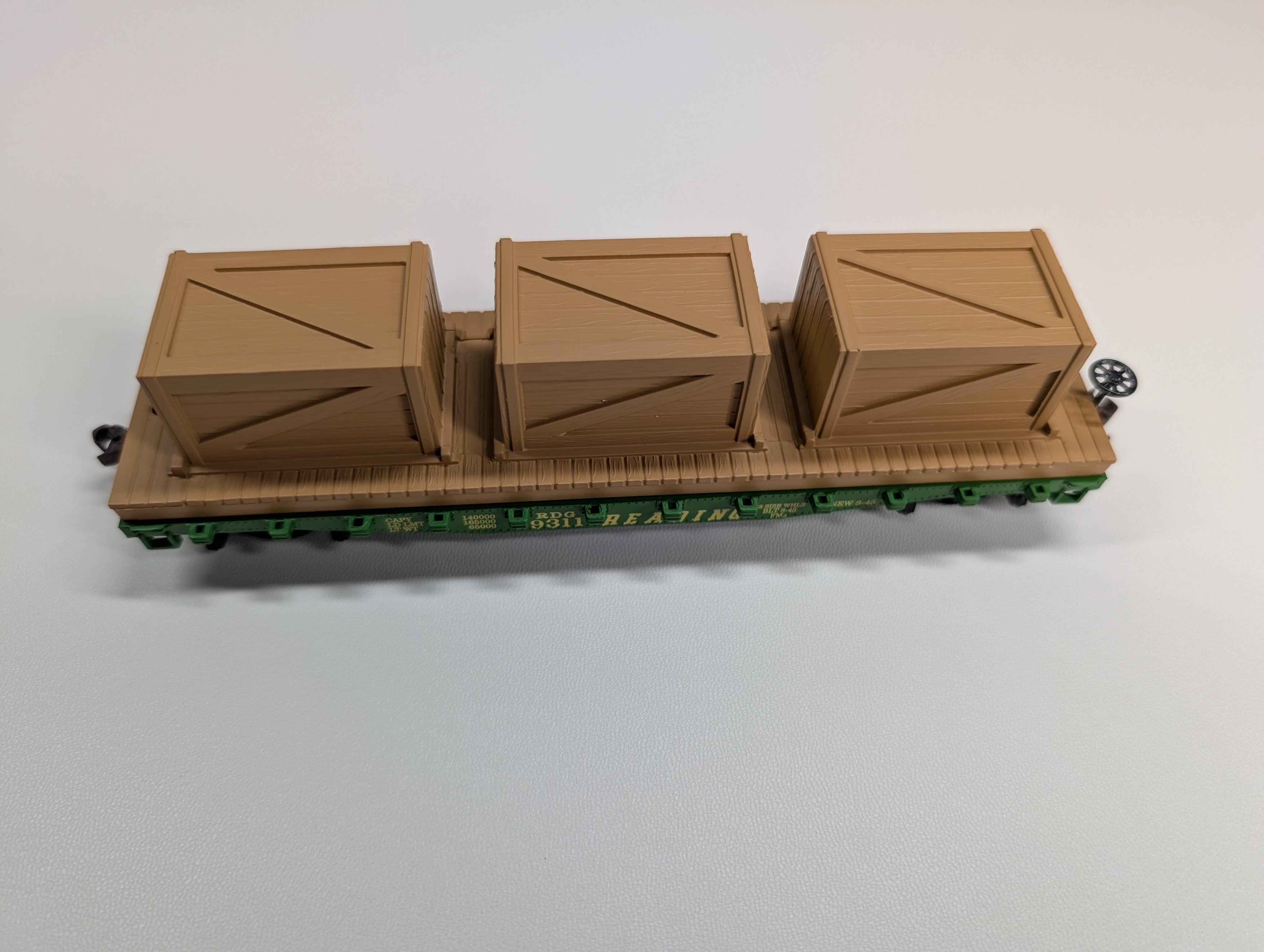 USED Mantua 727-021 HO Scale Flat Car w/ Crates Reading RDG #9311