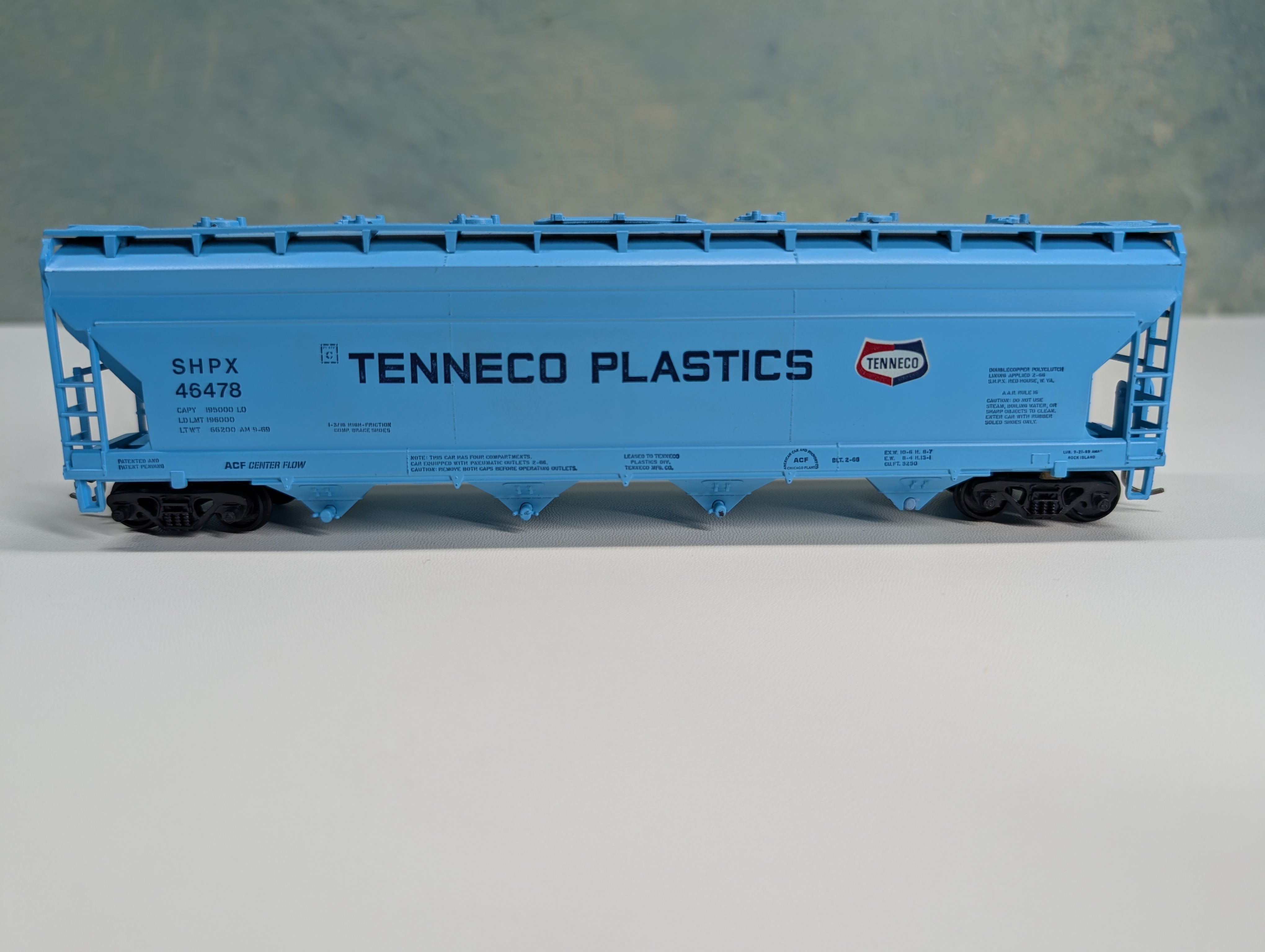USED Athearn HO Scale ACF Center-Flow Hopper Tenneco SHPX #46478
