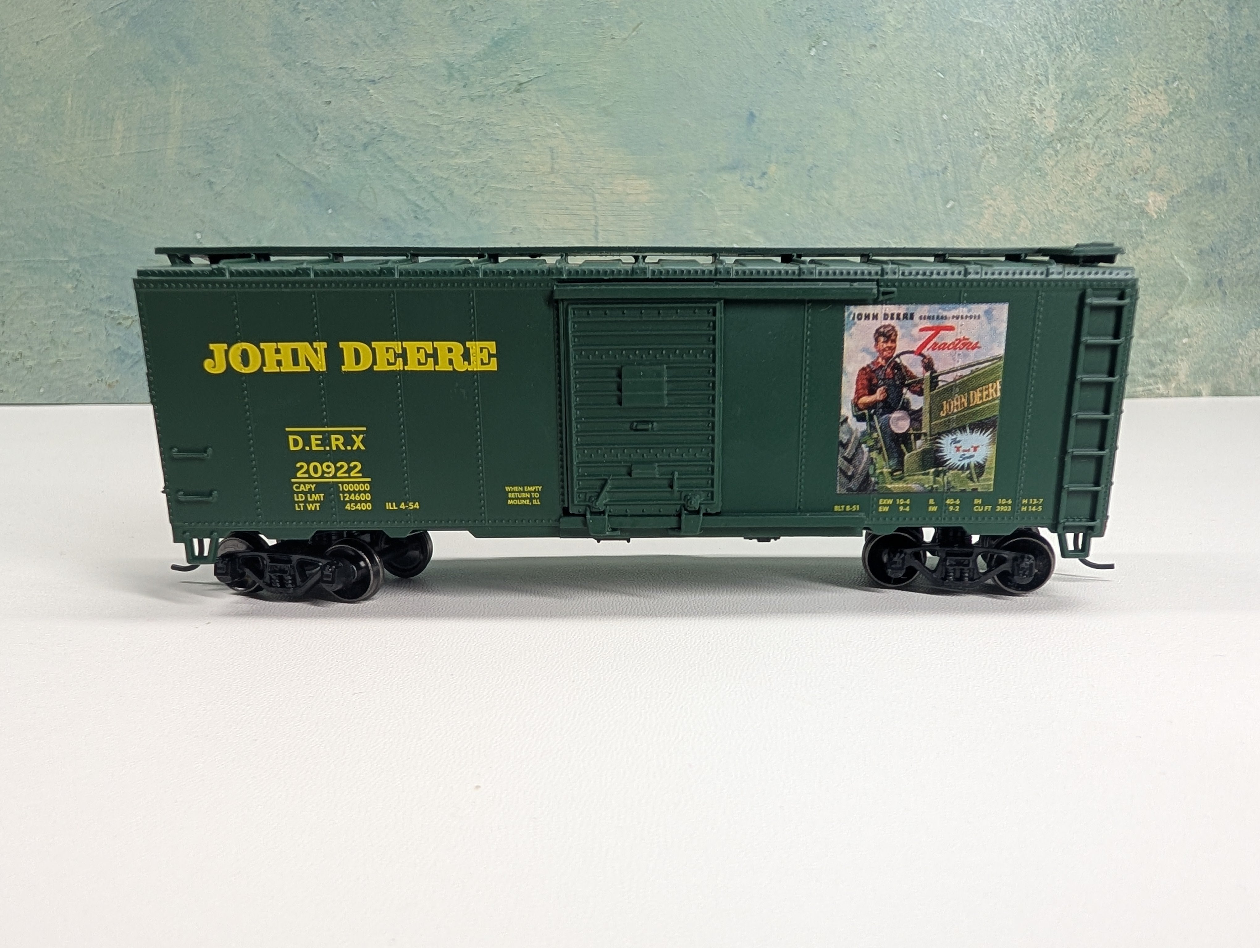 USED Athearn 8172 HO Scale John Deere 40' Box Car DERX #20922
