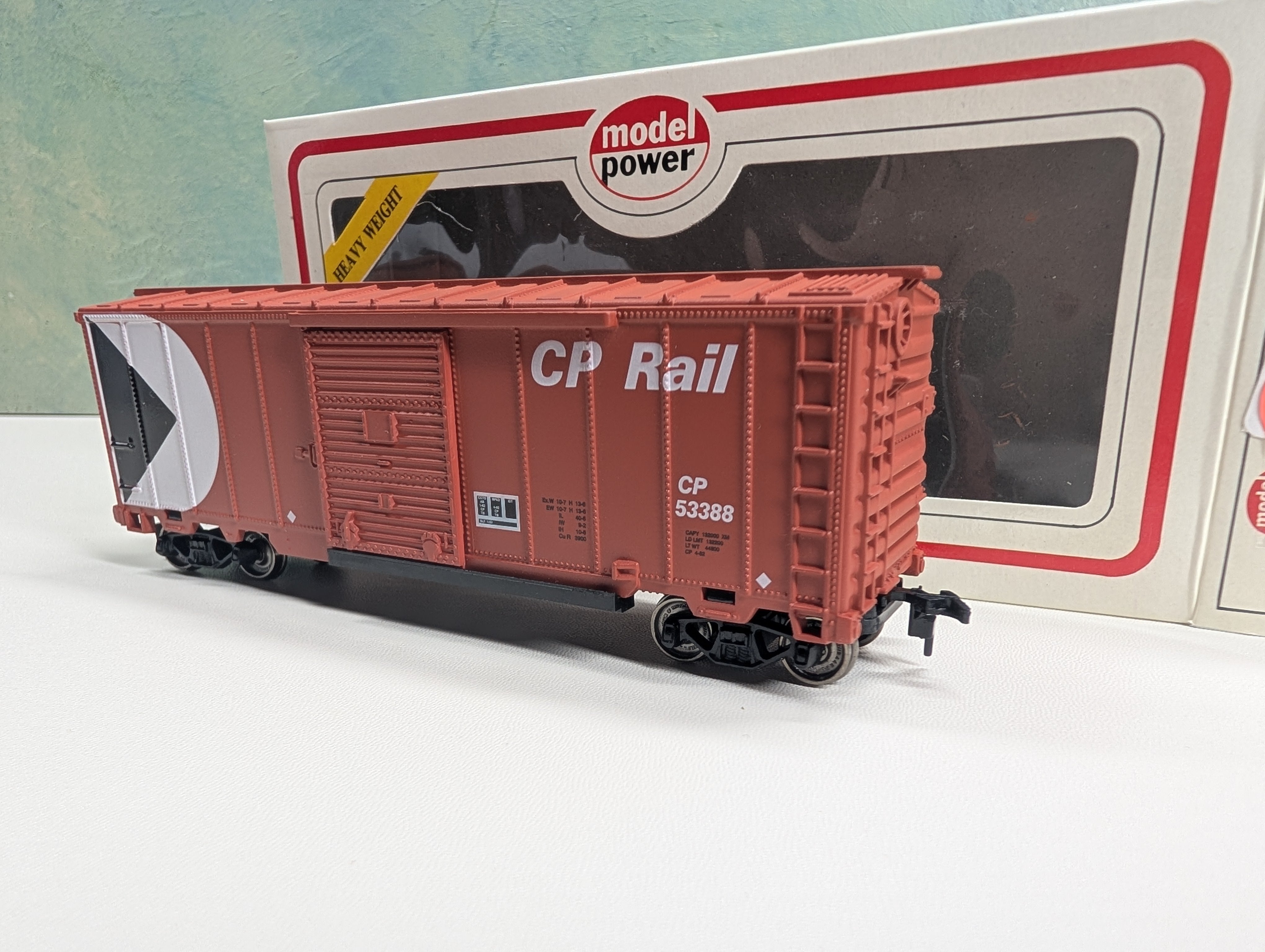 USED Model Power 8005 HO Scale 40' Box Car CP Rail #53388 Metal Wheels