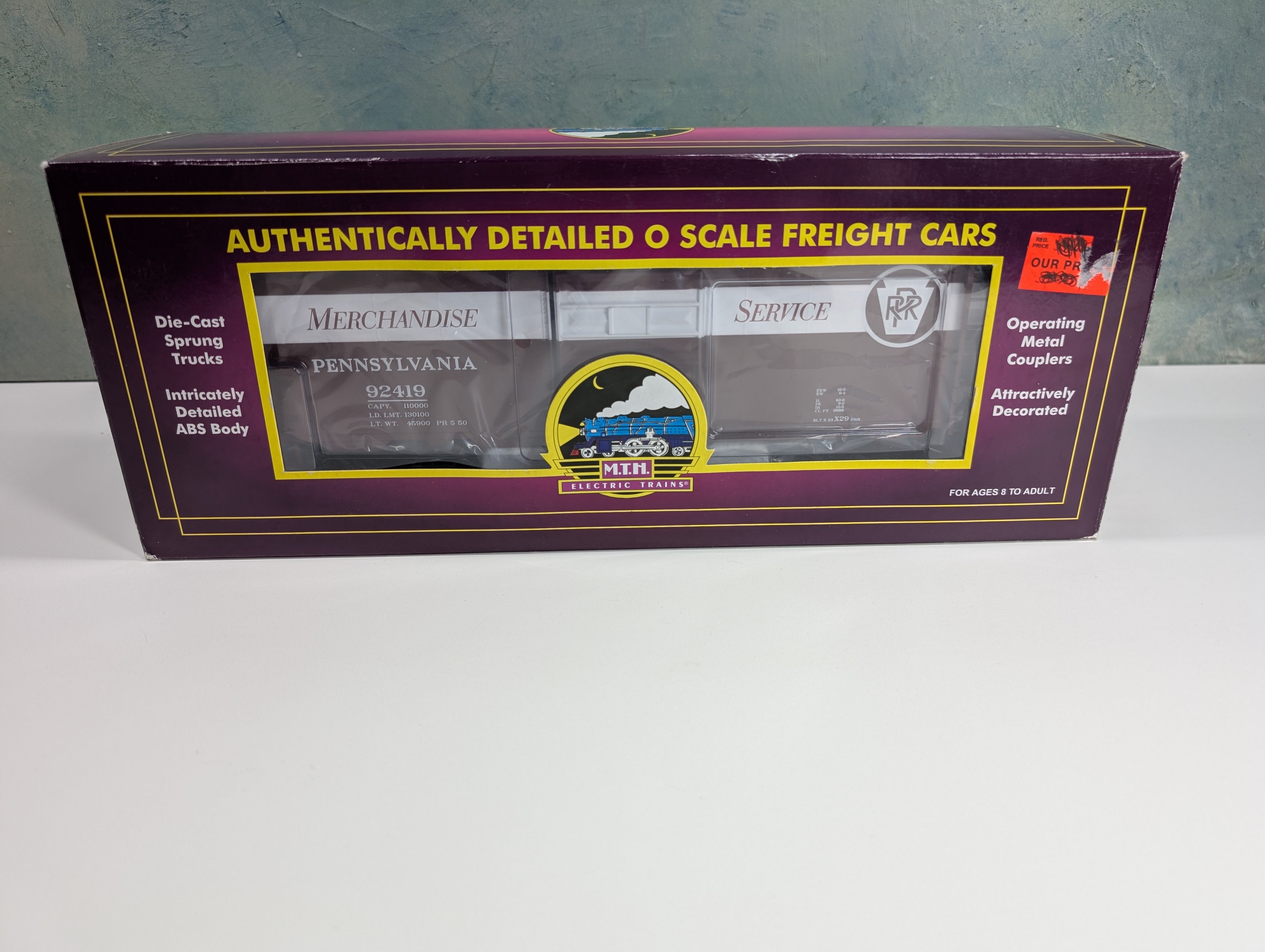 USED MTH Premier 20-93250 O 40' Box Car Pennsylvania #92419