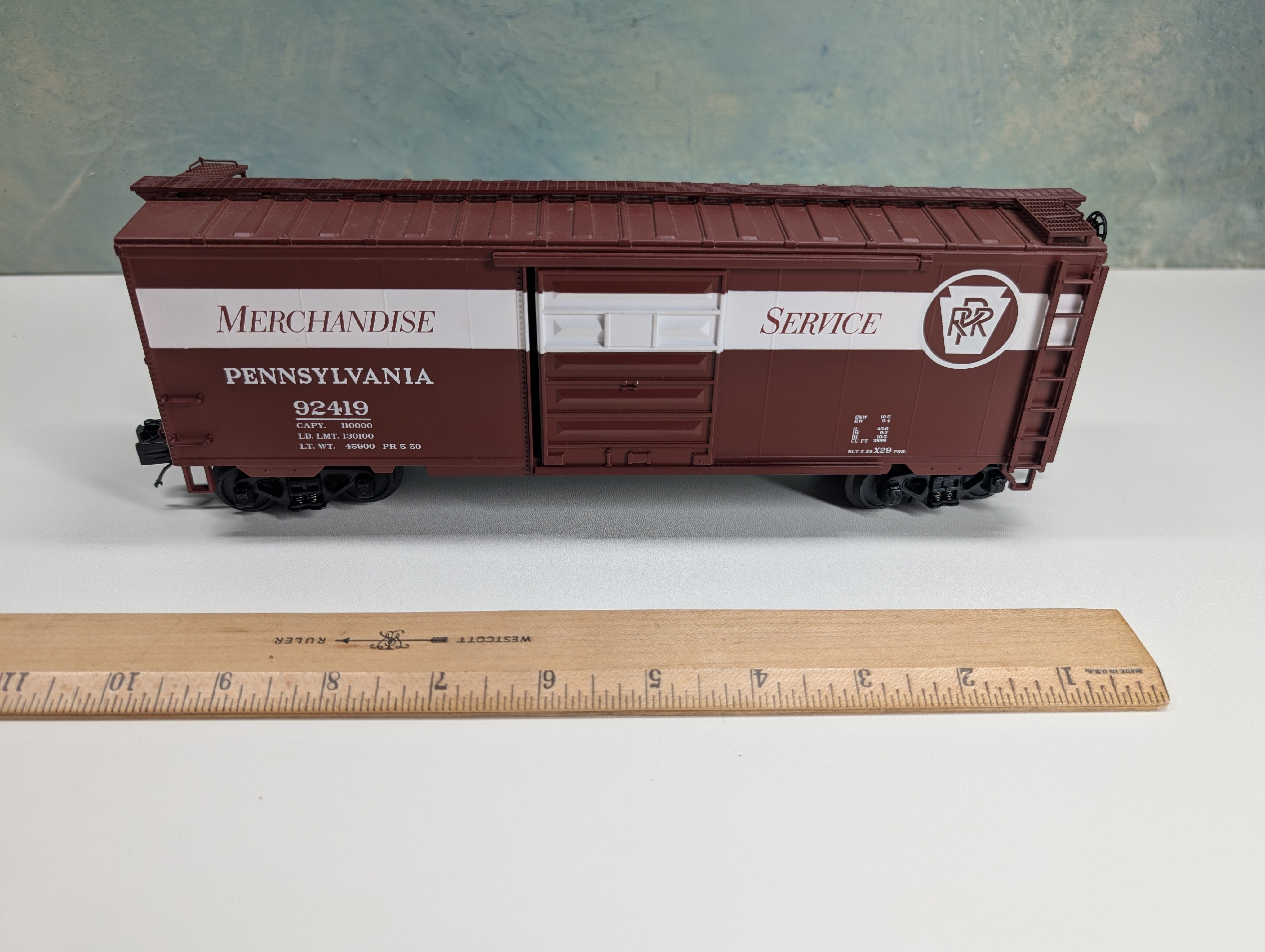 USED MTH Premier 20-93250 O 40' Box Car Pennsylvania #92419