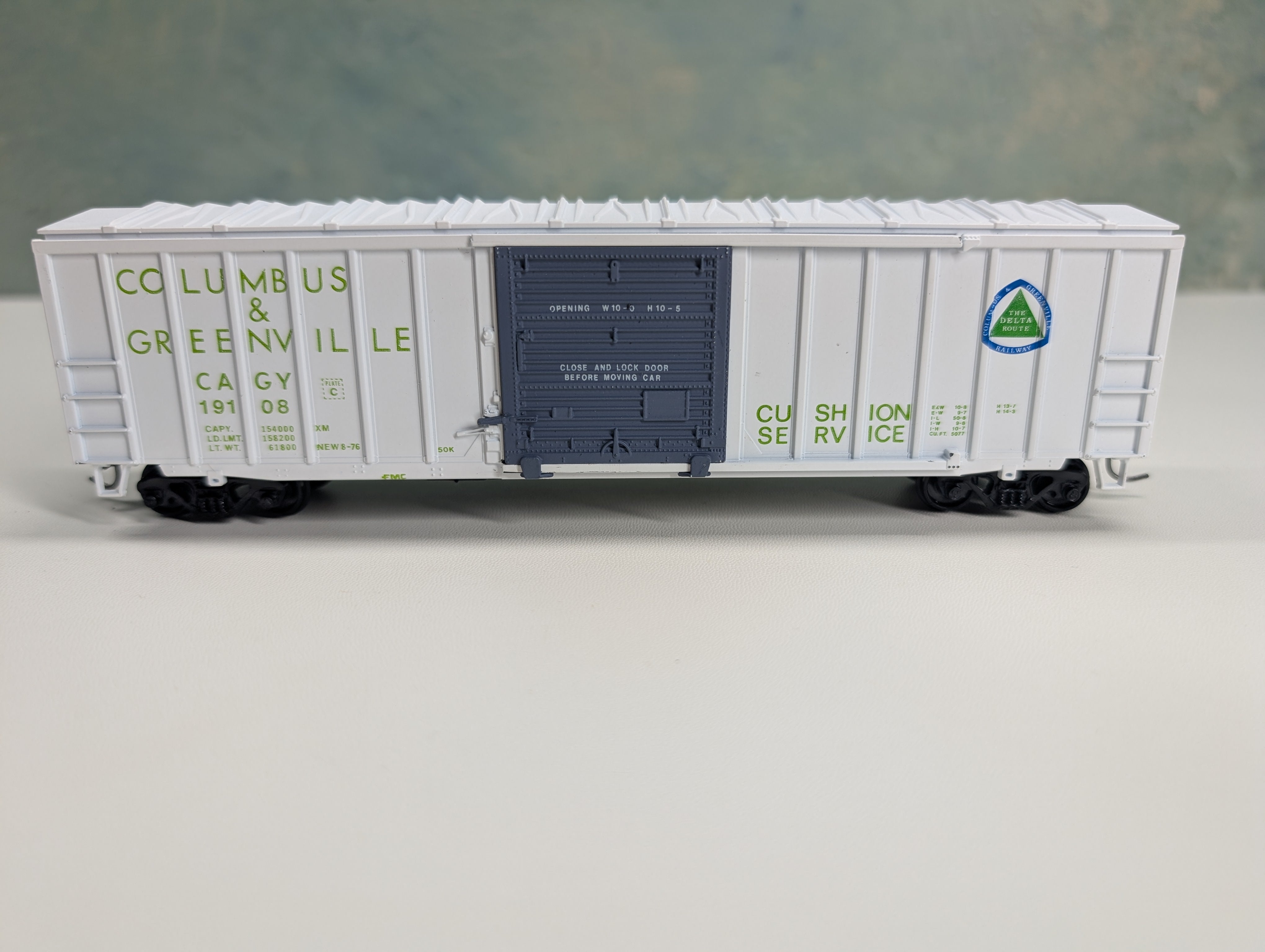 USED Athearn HO Scale 50' Box Car Columbus and Greenville Railway CAGY #19108 Bev-Bel