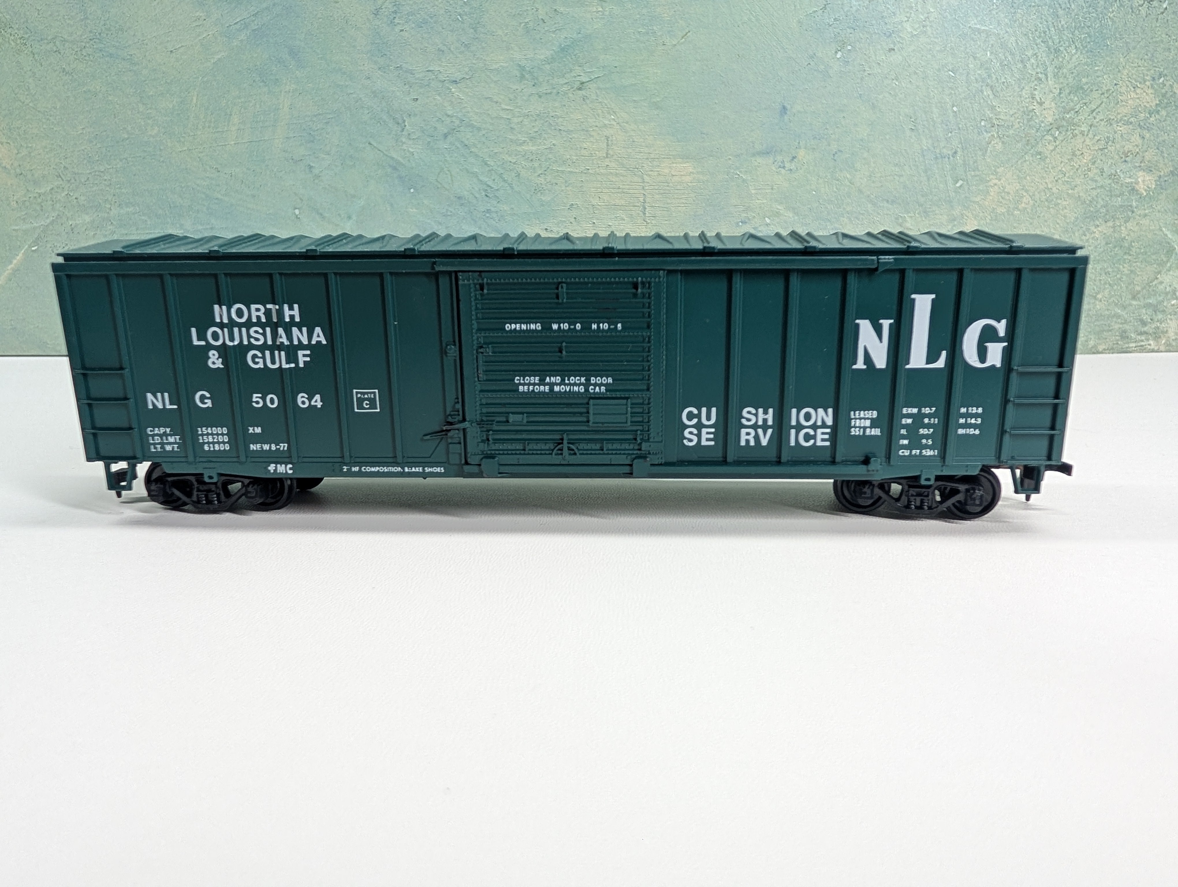 USED Athearn HO Scale 50' Box Car North Louisiana and Gulf NLG #5064 Bev-Bel