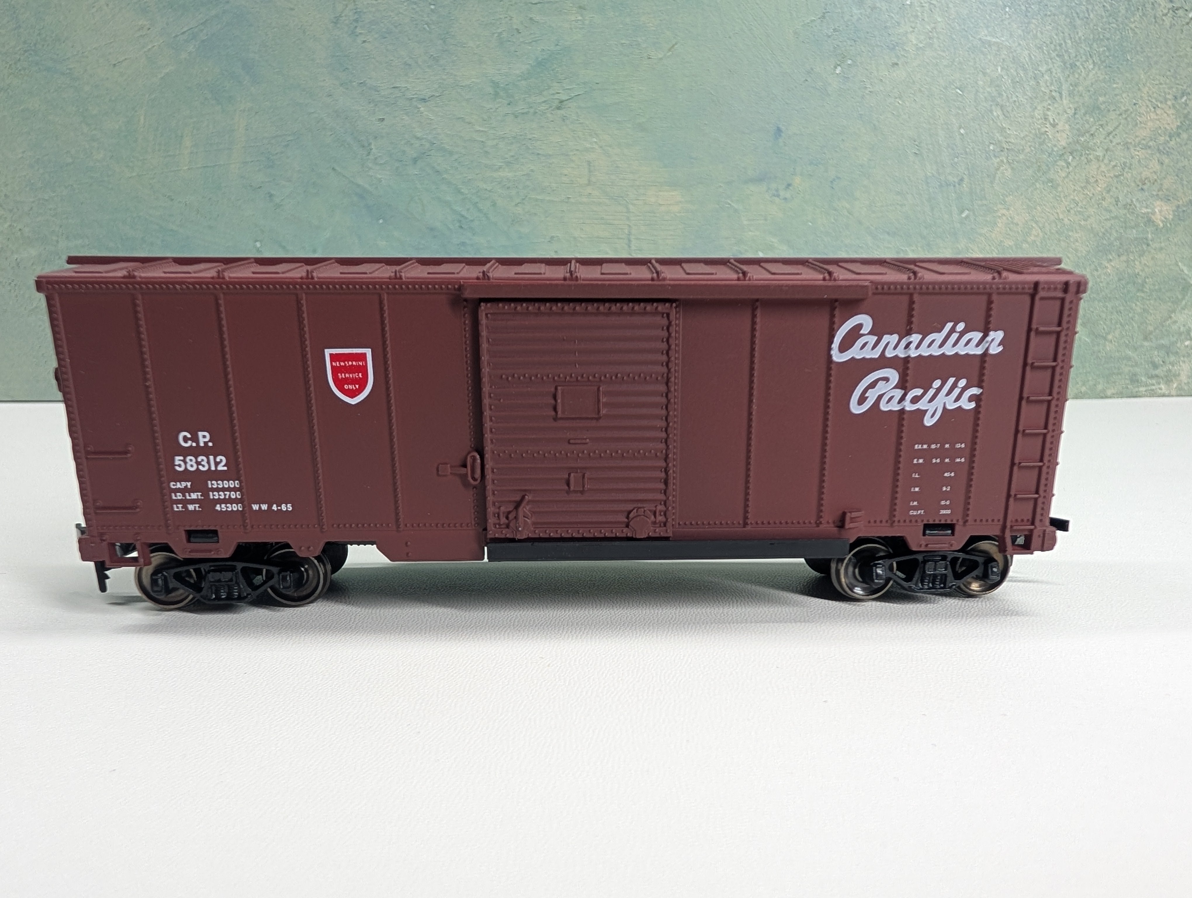 USED Model Power HO Scale 40' Box Car Canadian Pacific CP #58312 Metal Wheels