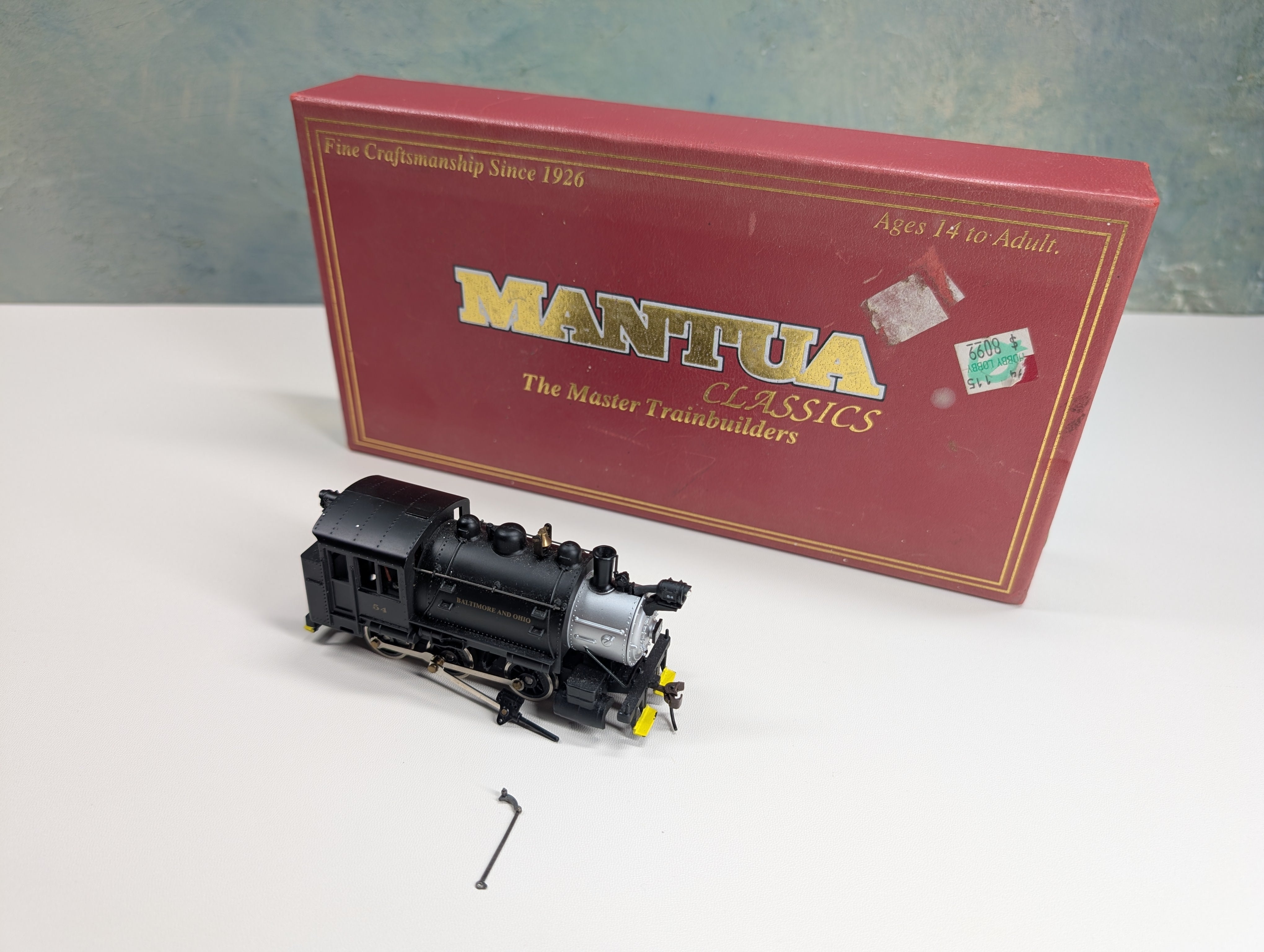 USED Mantua 393002 HO Scale 0-6-0 Tank Switcher Steam Locomotive Baltimore and Ohio #54 Runs But Needs Work DC