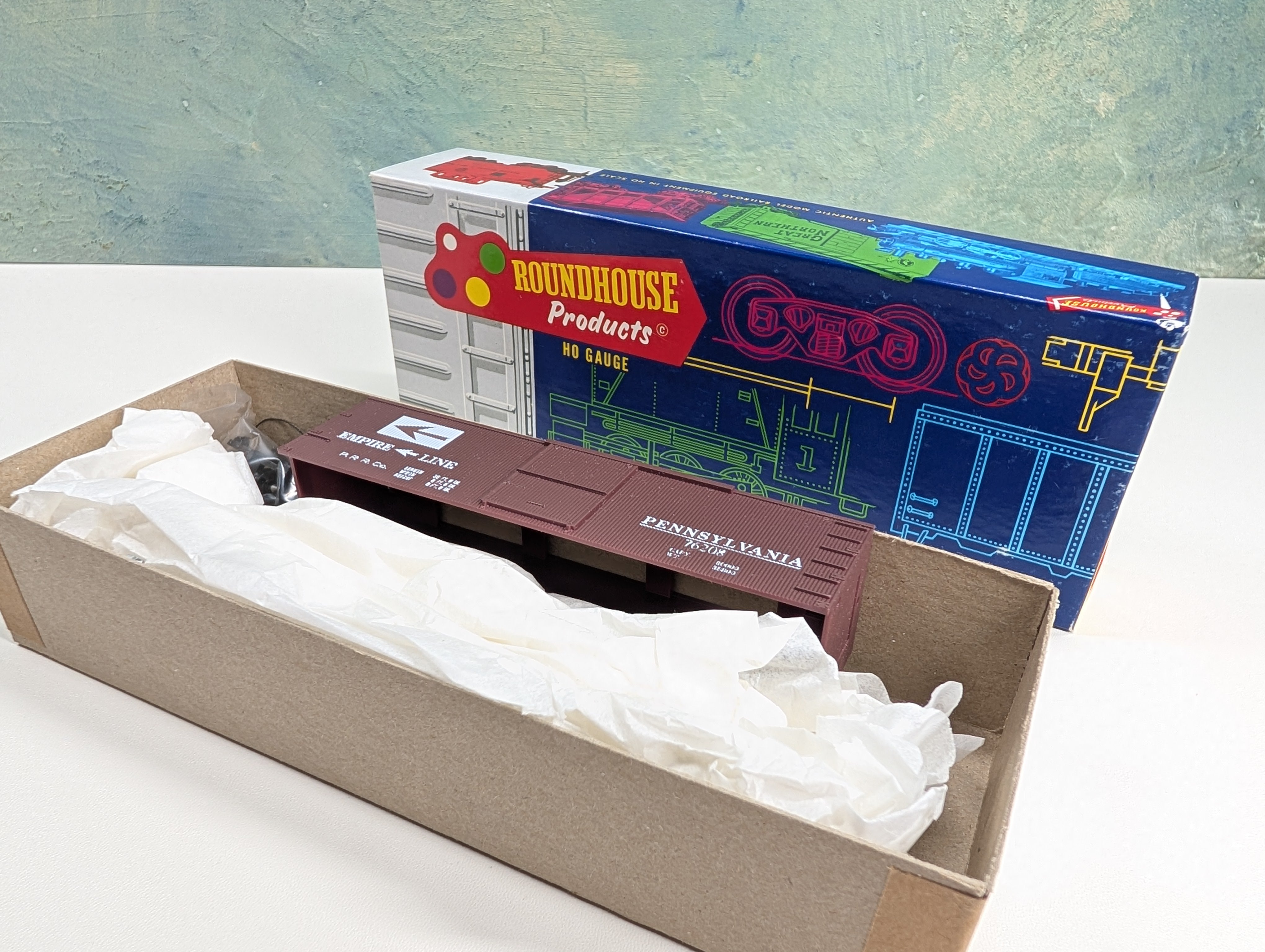 Roundhouse HO Scale 36" Old Time Box Car Pennsylvania #76208 Empire Line KIT