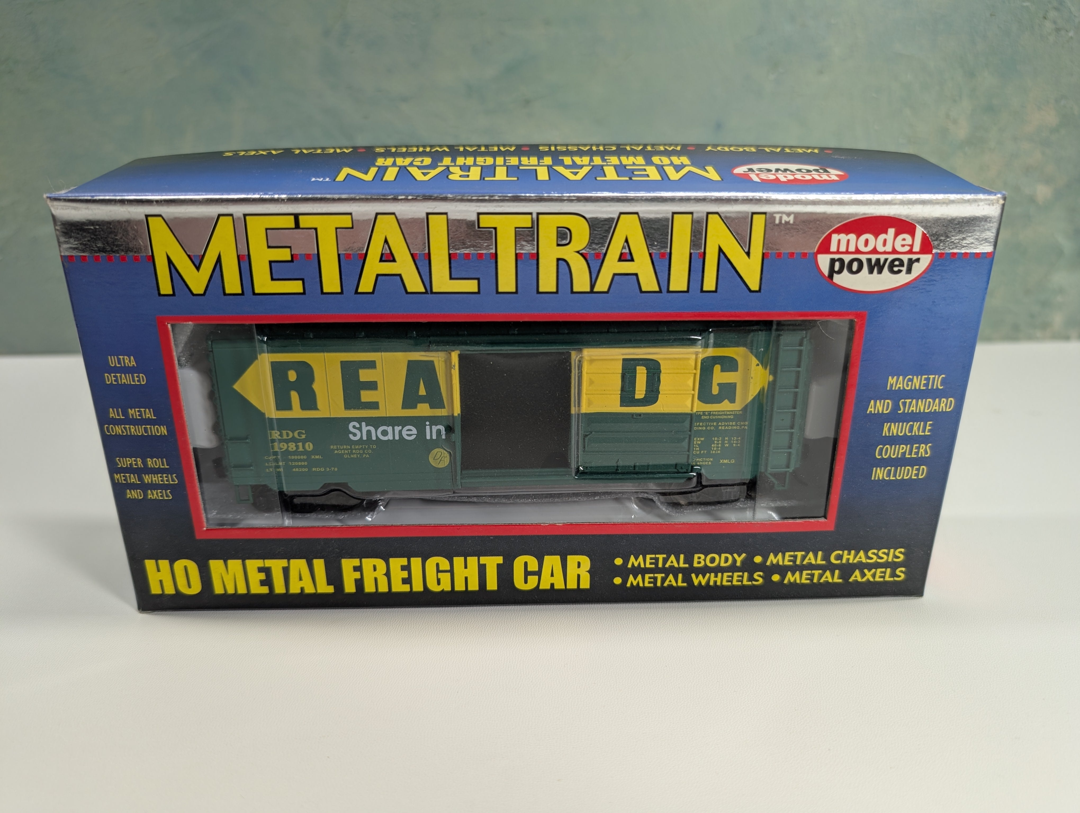 Model Power 2179 HO Scale 40' Metal Box Car Reading RDG #19810 MetalTrain