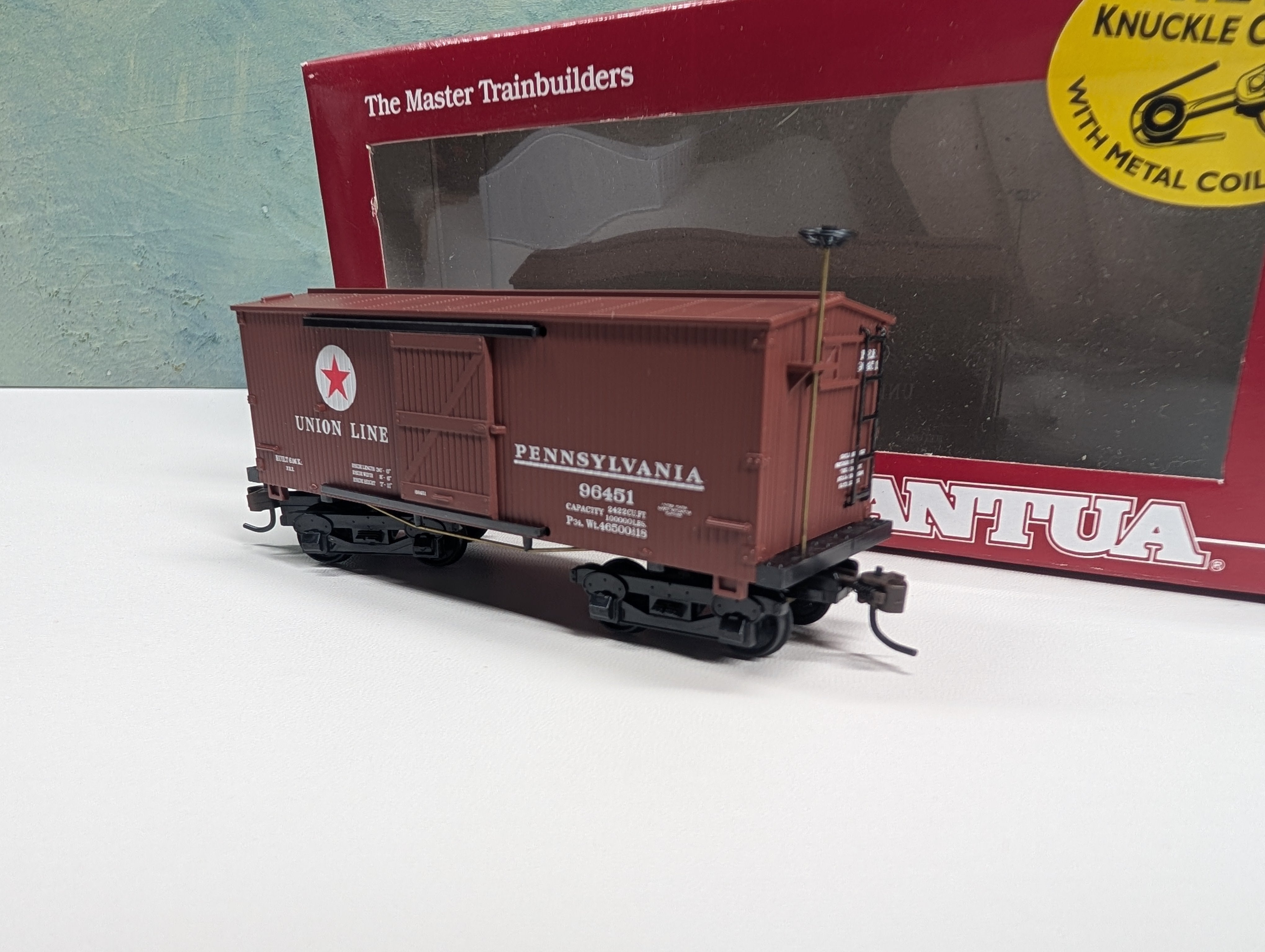 USED Mantua 721-050 HO Scale 1860 Old Time Box Car Pennsylvania Union Line #76451