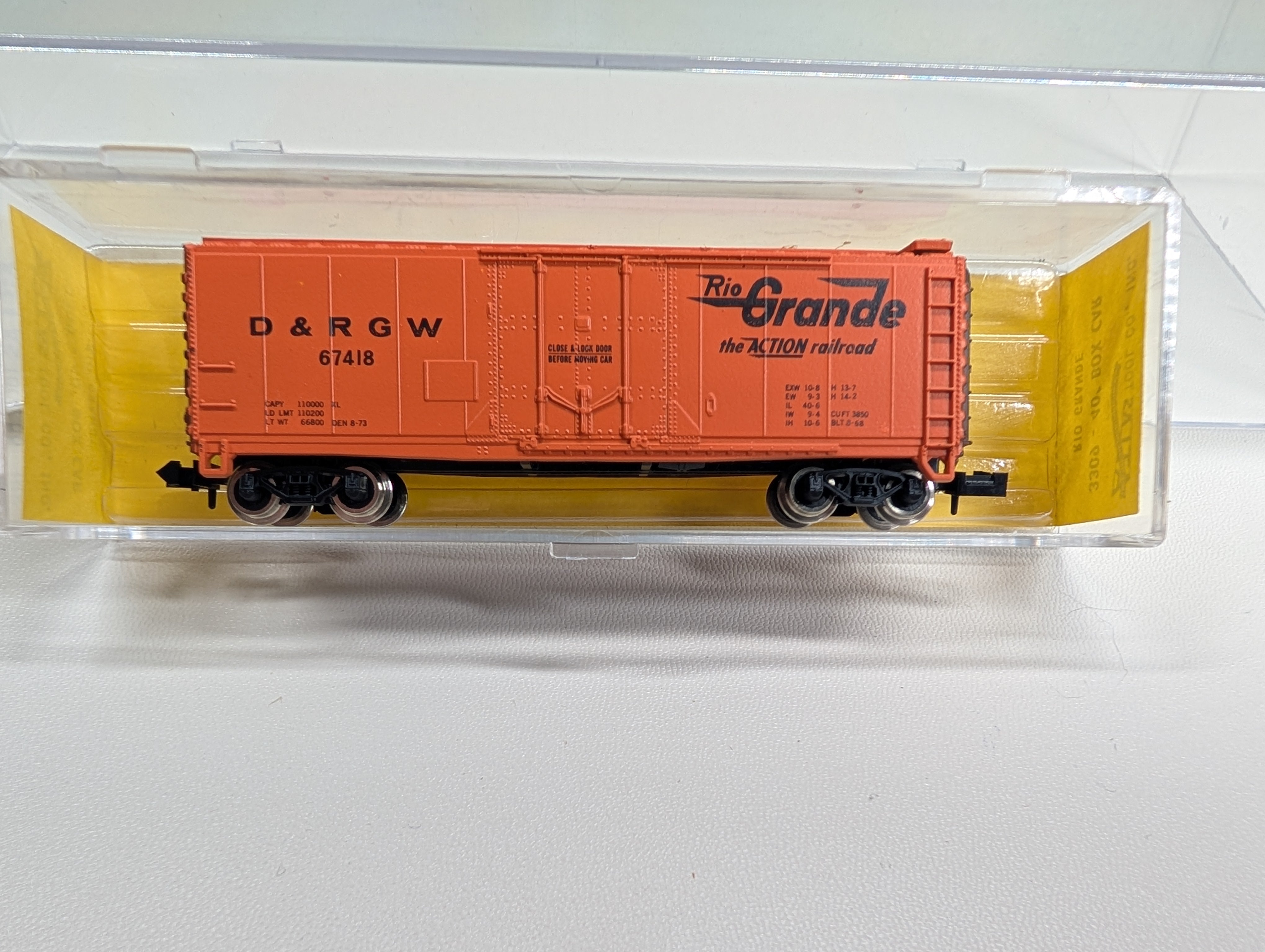 Atlas N Scale 40' Box Car Rio Grande D&RGW #67418
