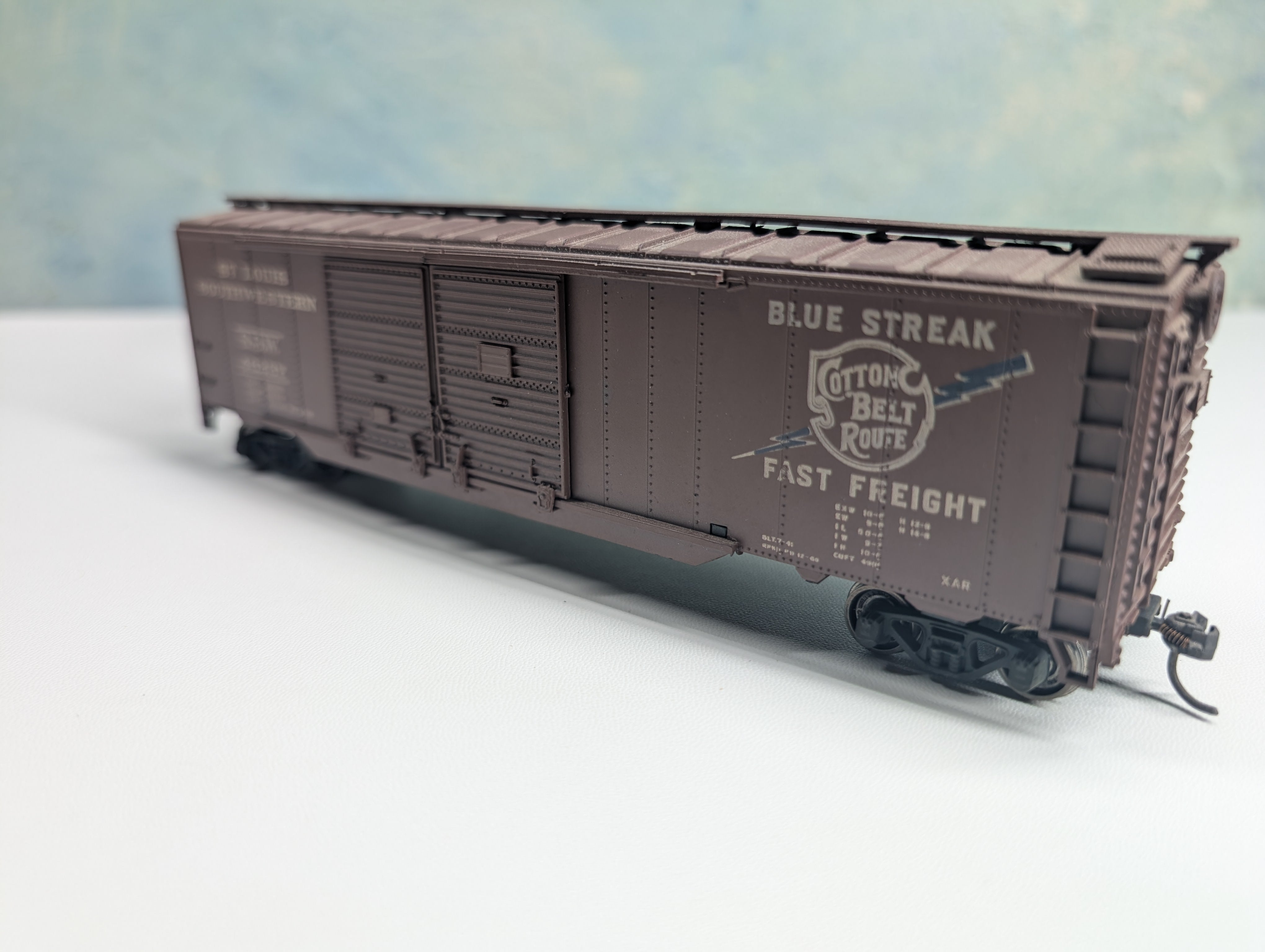 USED Athearn HO Scale 50' Box Car St. Louis Southwestern SSW #46237 Weathered w/ Metal Wheels