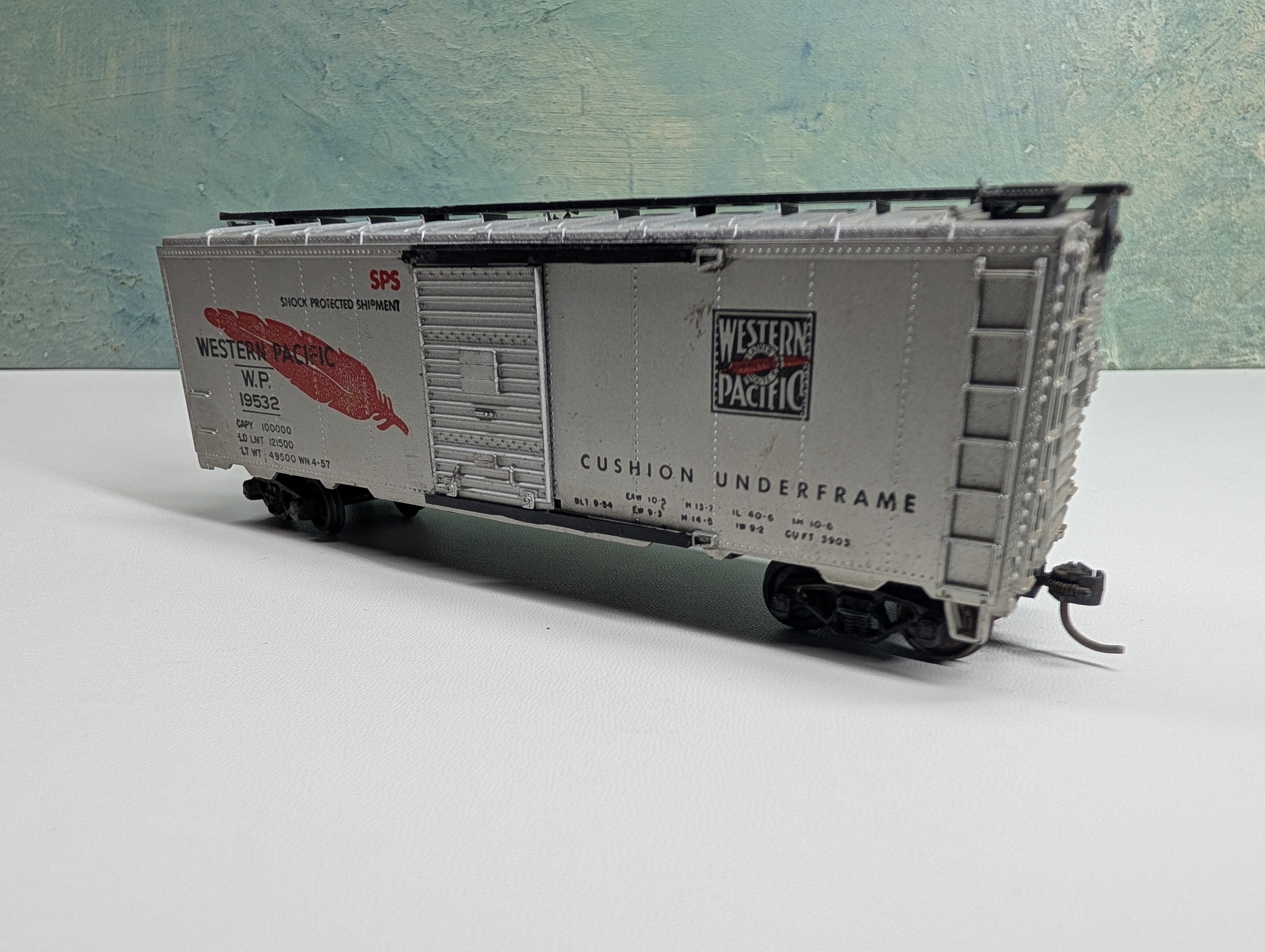 USED Athearn HO Scale 40' Box Car Western Pacific WP #19532