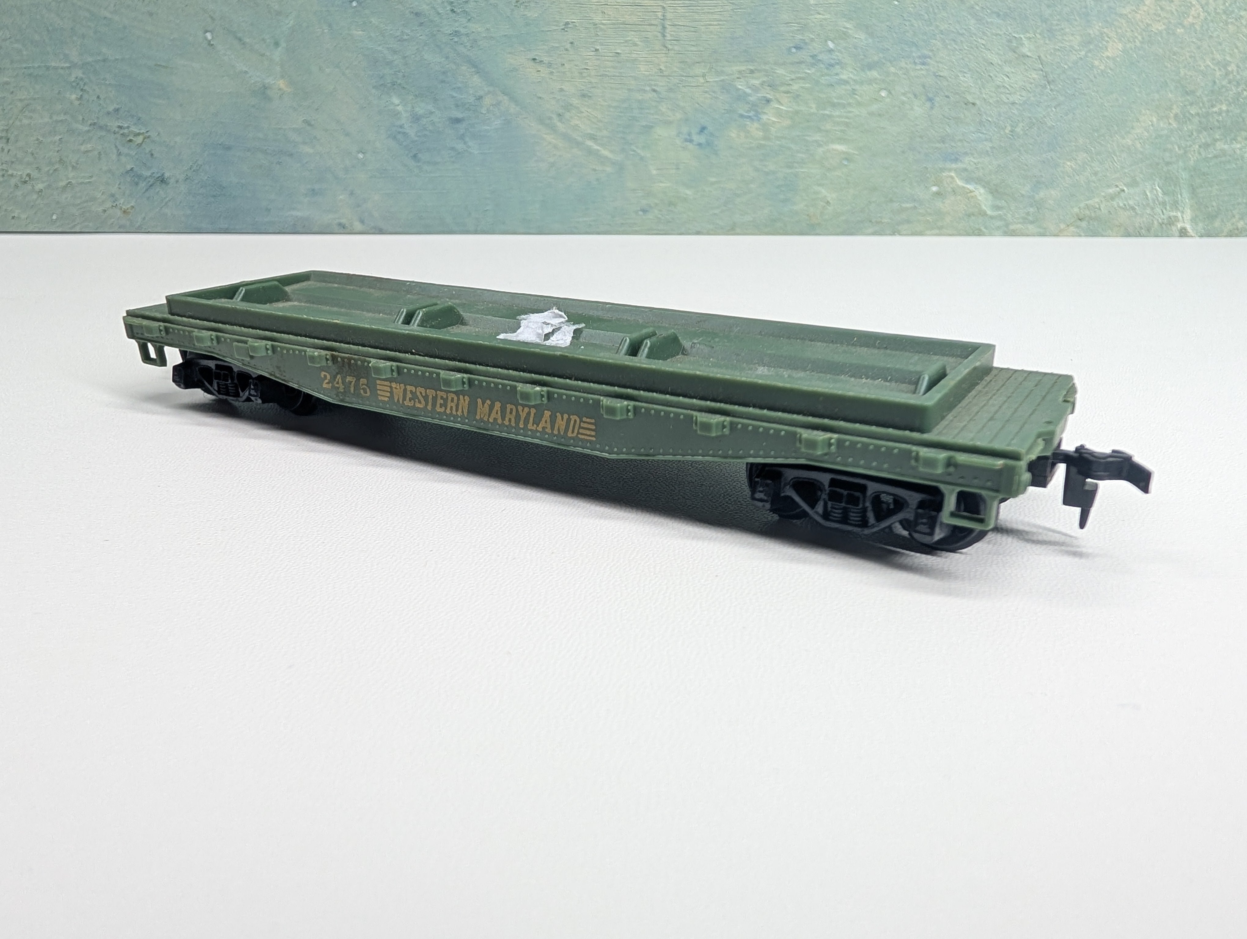USED Tyco HO Scale Flat Car Western Maryland #2475