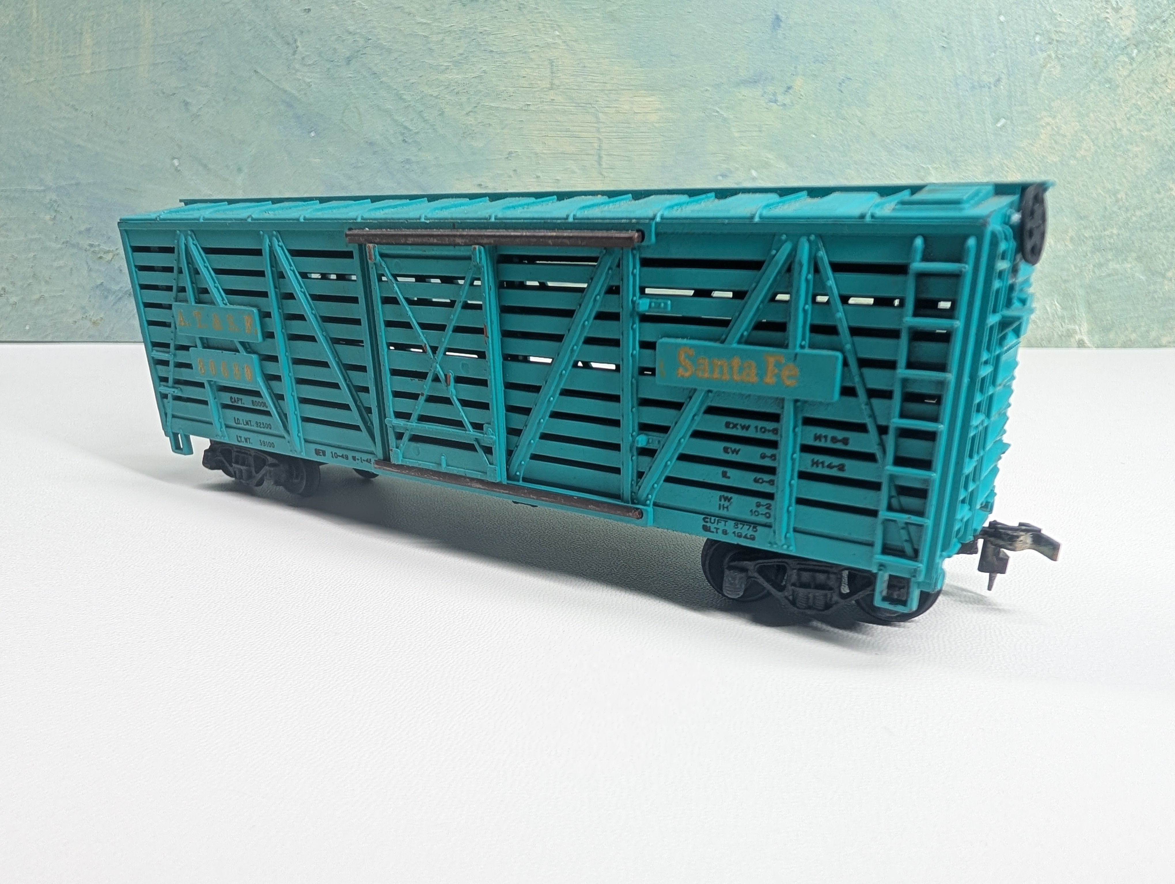 USED Mantua HO Scale Cattle Stock Car Santa Fe ATSF #80680