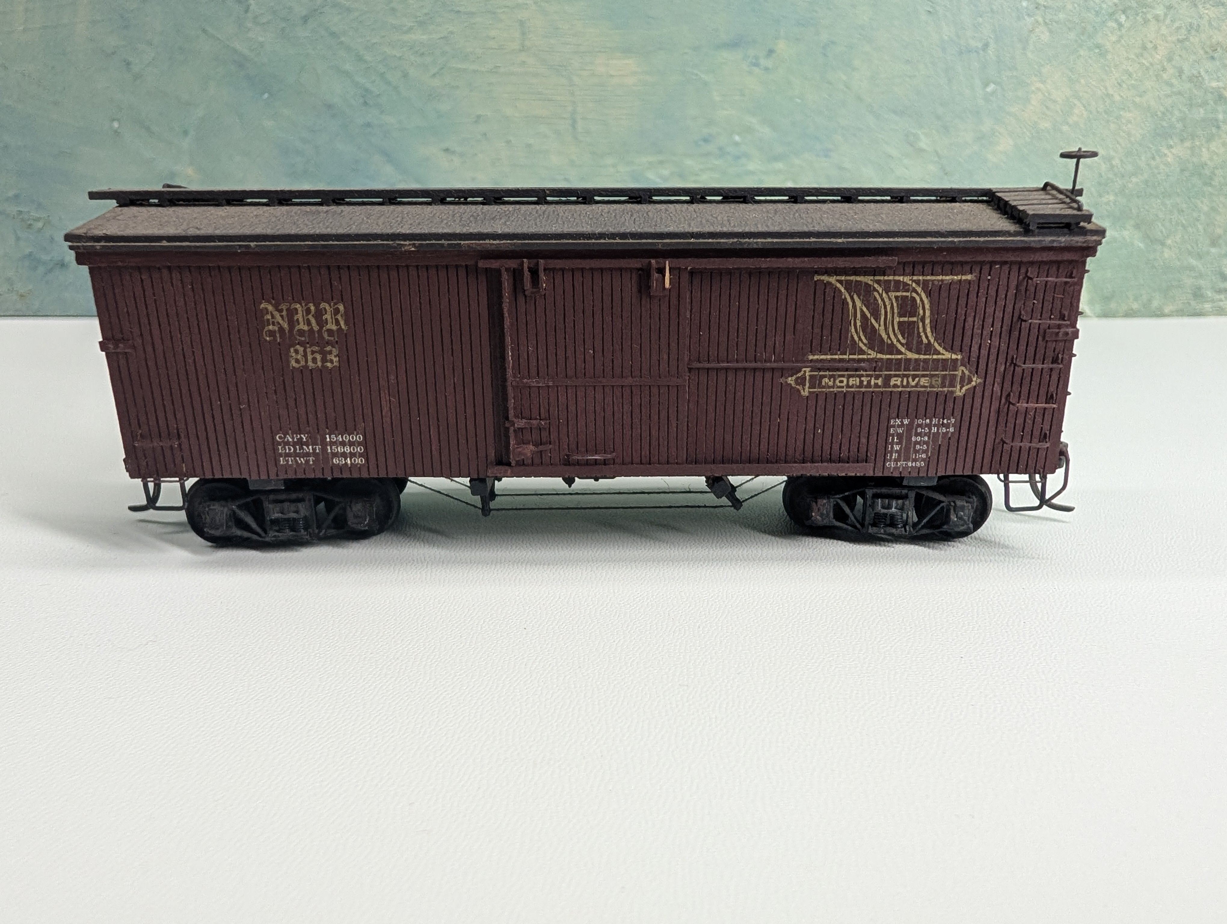 USED HO Scale Real Wood Box Car North River NRR #863