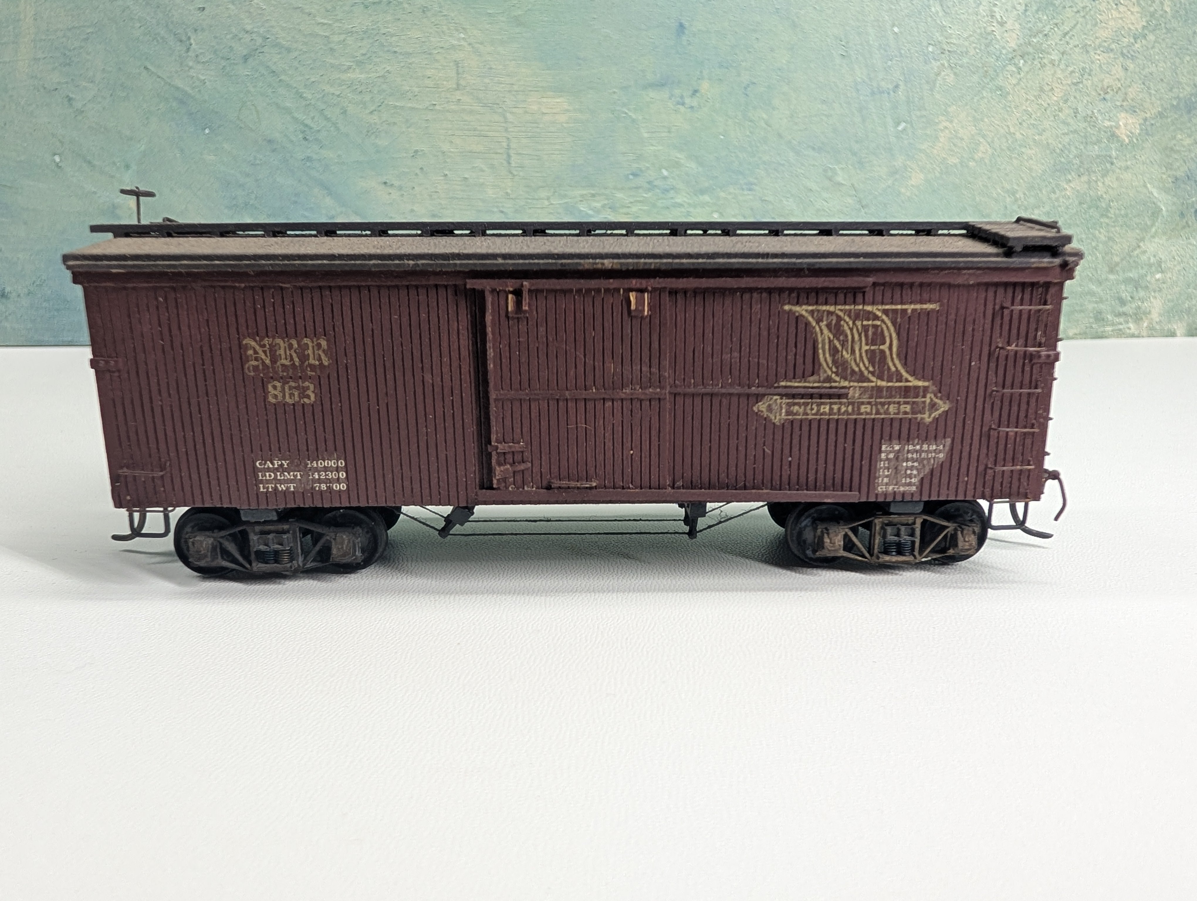 USED HO Scale Real Wood Box Car North River NRR #863