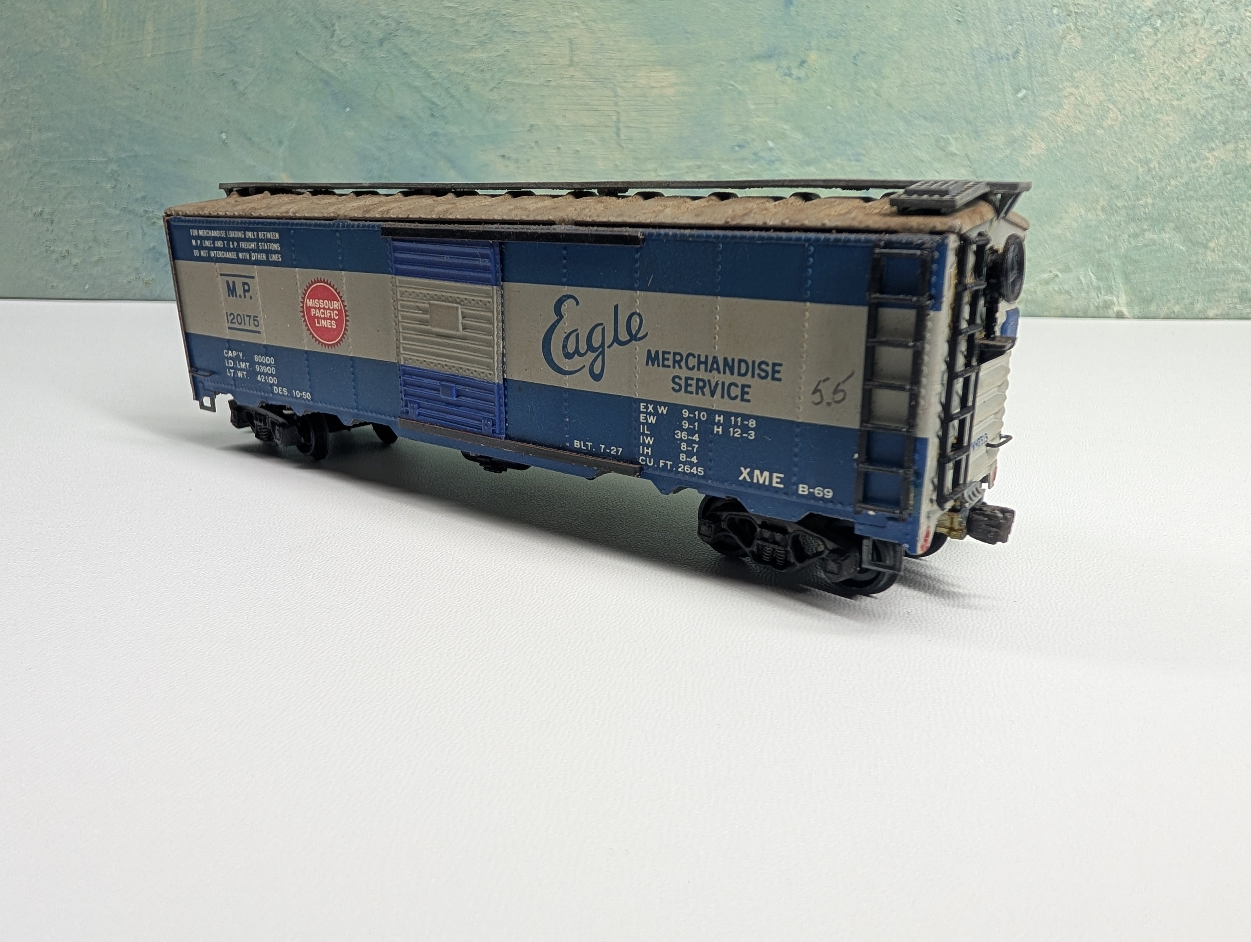 USED Varney HO Scale Metal 40' Box Car Missouri Pacific Lines MP #120175