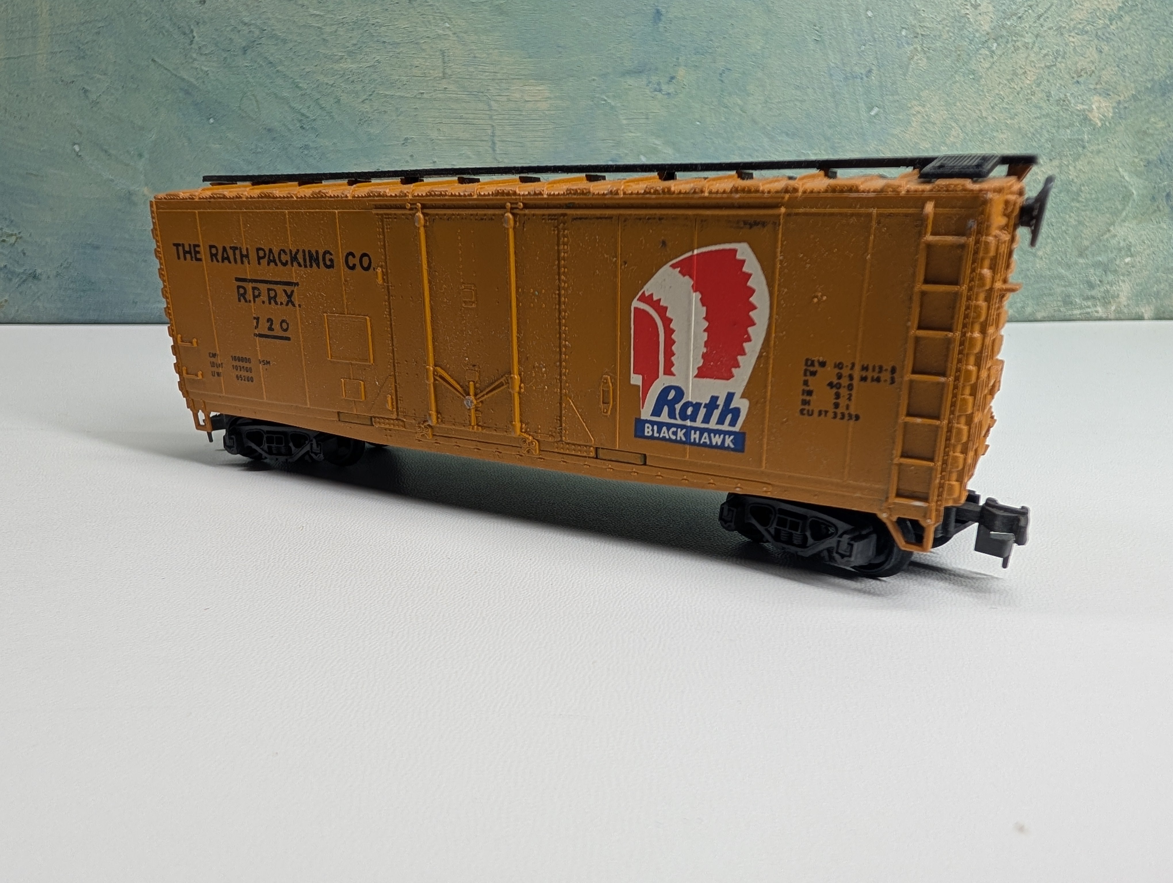 USED AHM HO Scale 40' Box Car Rath Packing Co RPRX #720